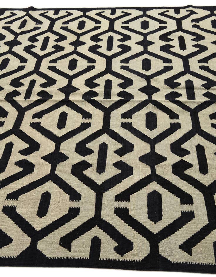 Detail image of  6' 9 x 9' 7  Hand Woven Kilim Modern Wool Rug