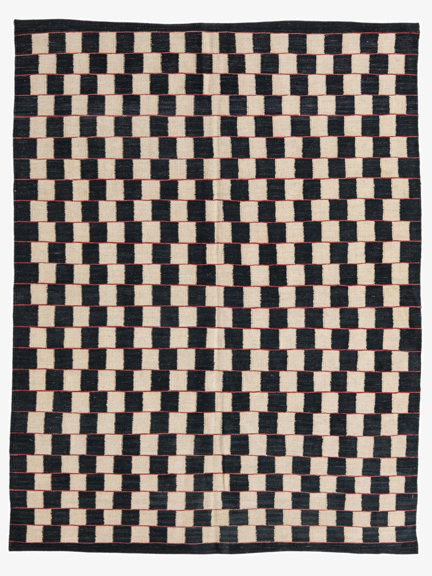  4' 9 x 6' 2  Hand Woven Kilim Modern Wool Rug