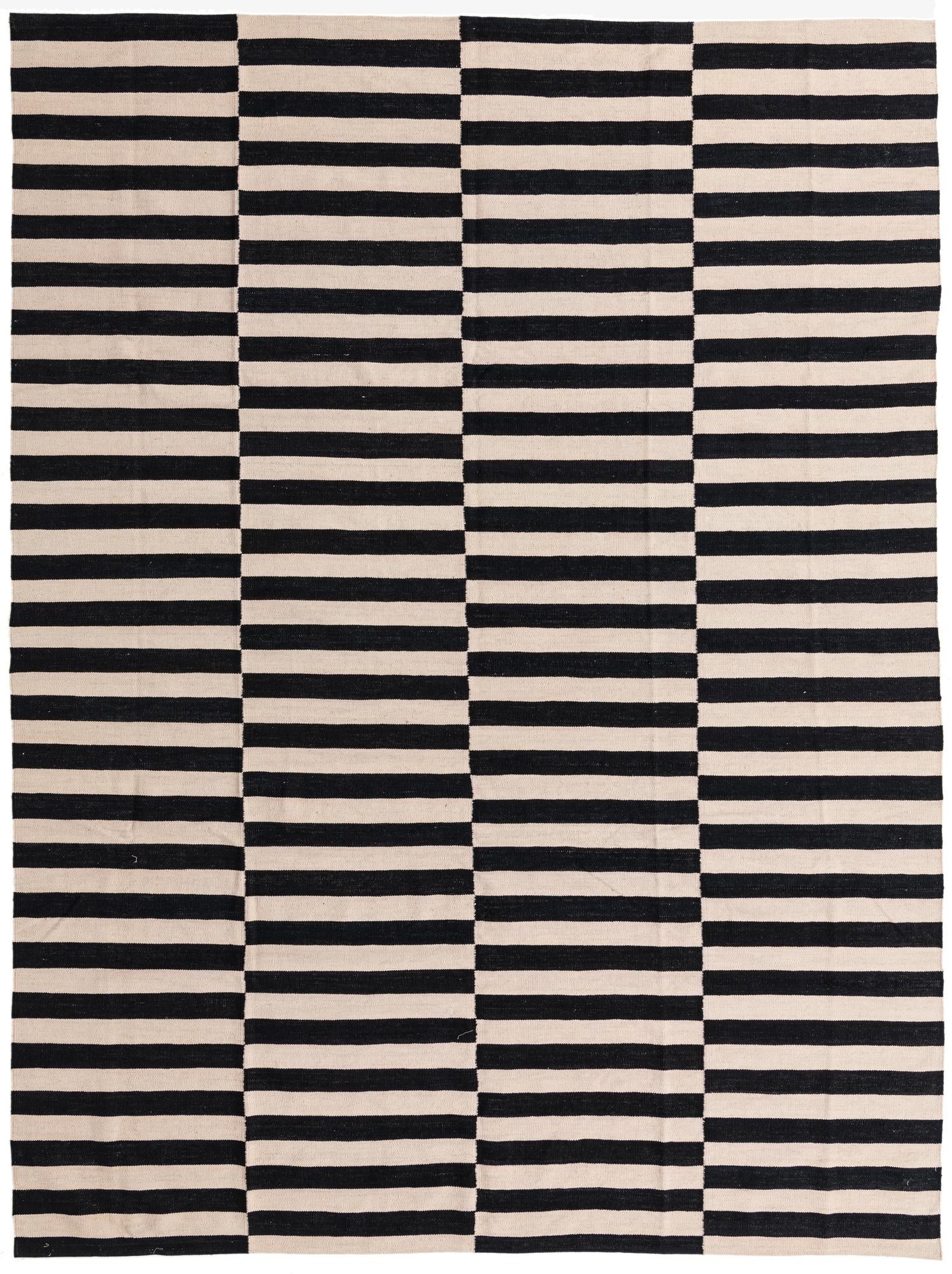  8' 1 x 10' 9  Hand Woven Kilim Modern Wool Rug