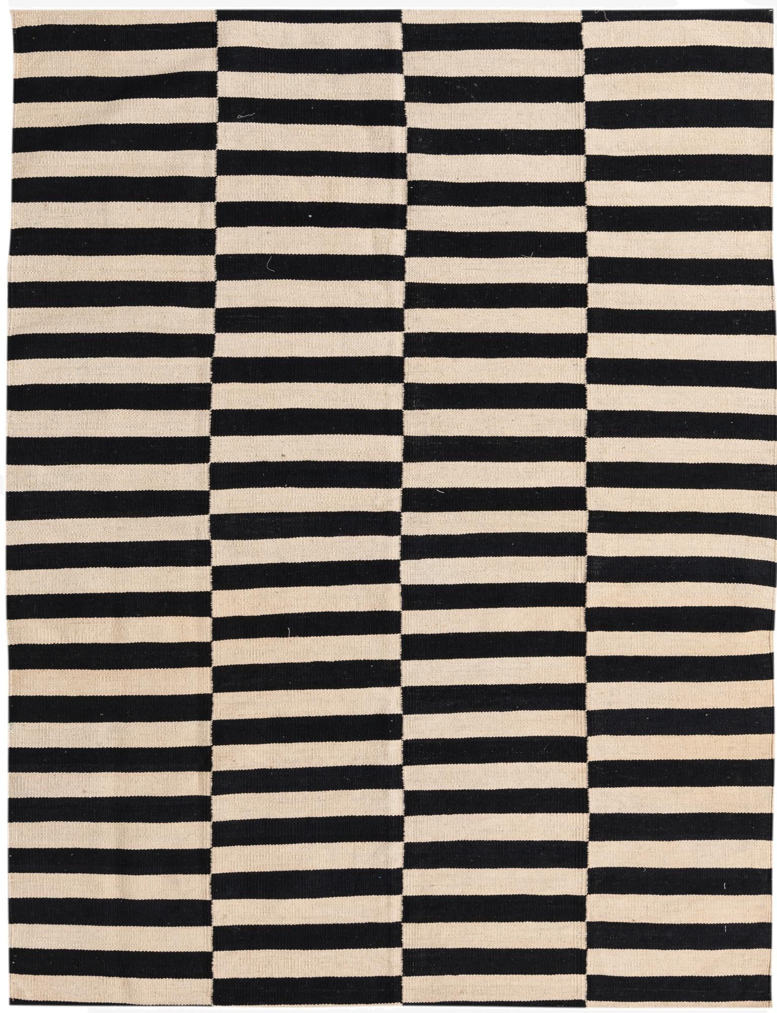  4' 10 x 6' 4  Hand Woven Kilim Modern Wool Rug