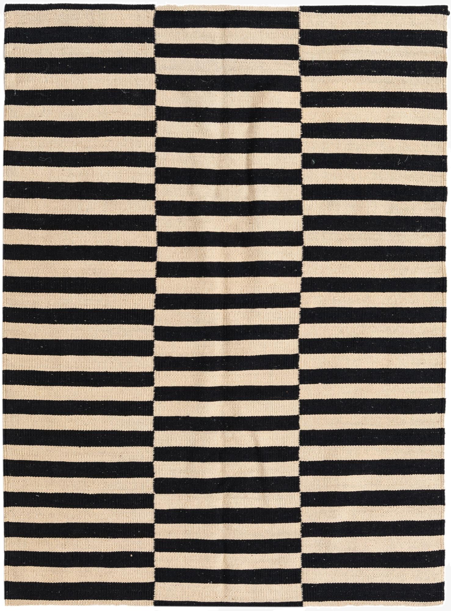  3' 5 x 4' 7  Hand Woven Kilim Modern Wool Rug