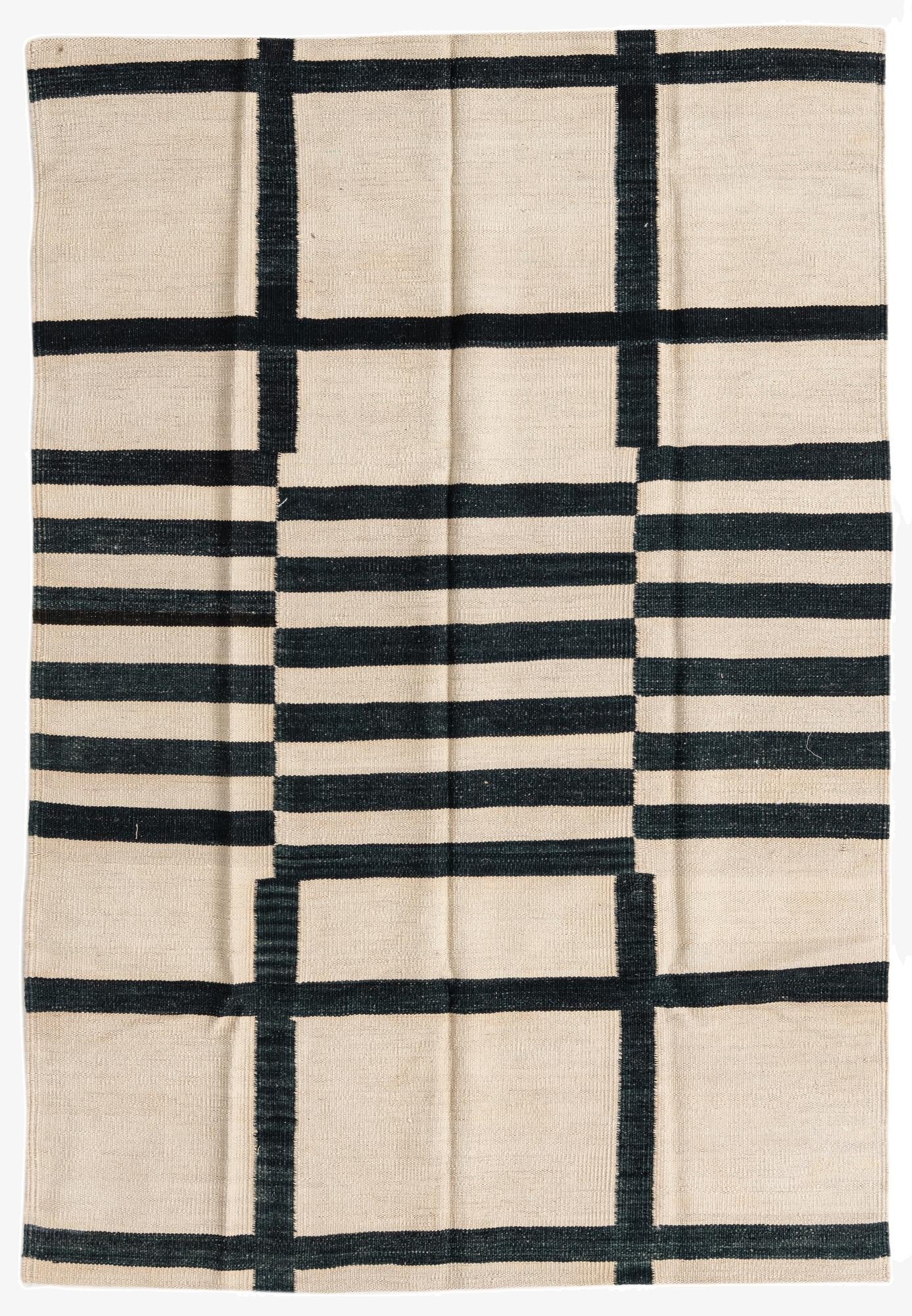  4' x 5' 9  Hand Woven Kilim Modern Wool Rug