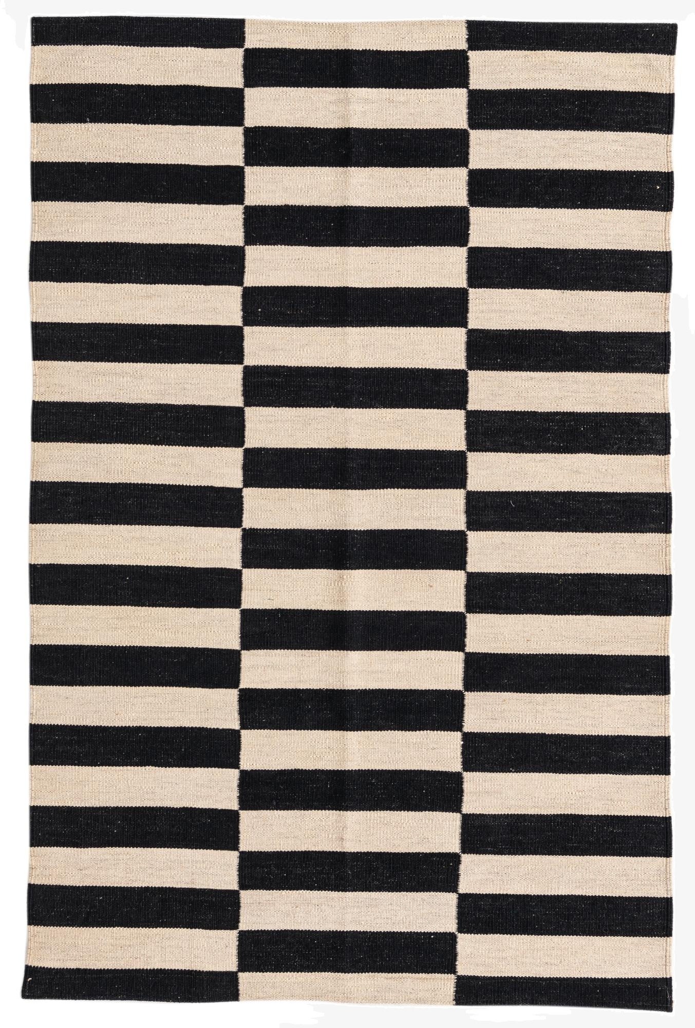  3' 4 x 5' 1  Hand Woven Kilim Modern Wool Rug