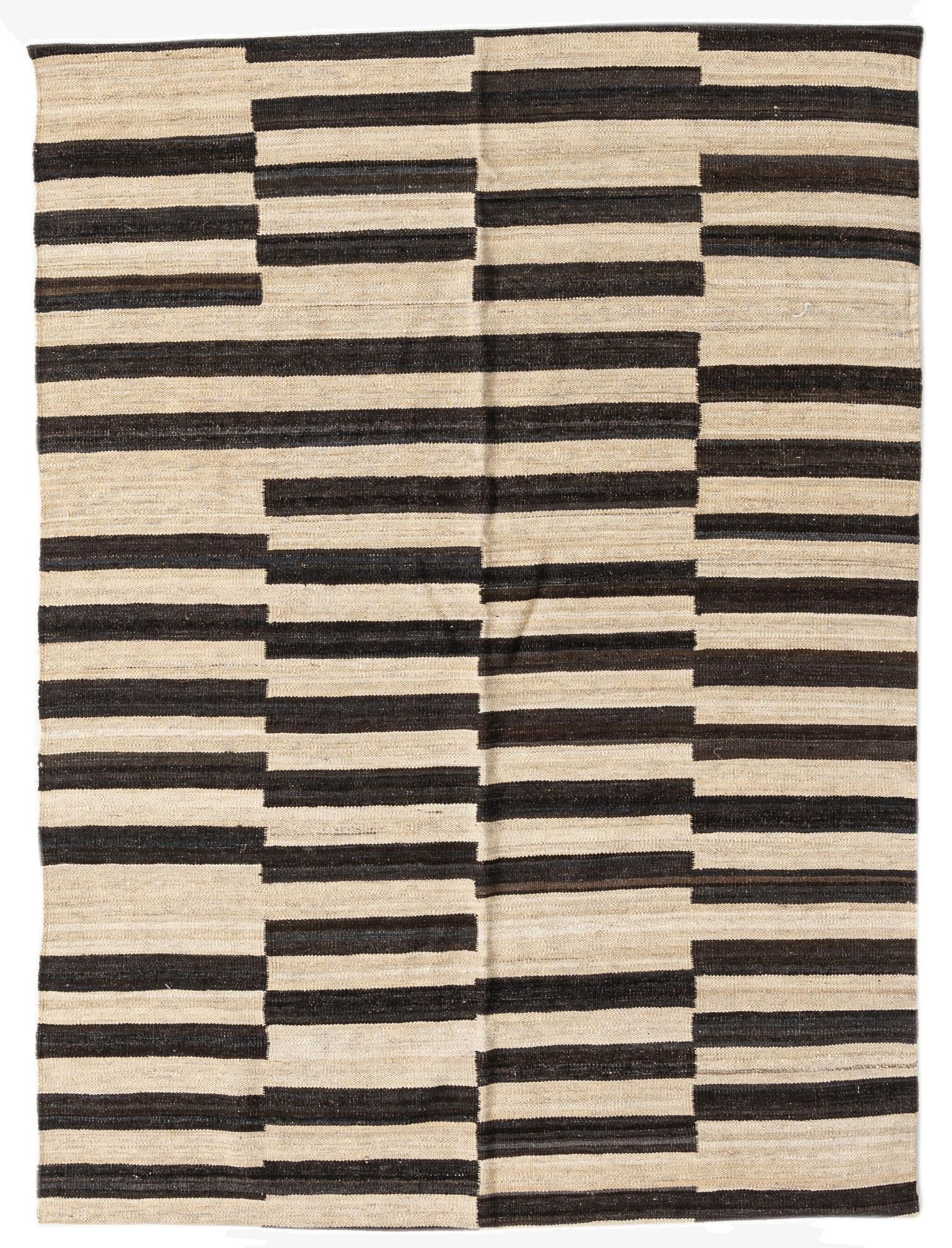  4' 3 x 5' 8  Hand Woven Kilim Modern Wool Rug