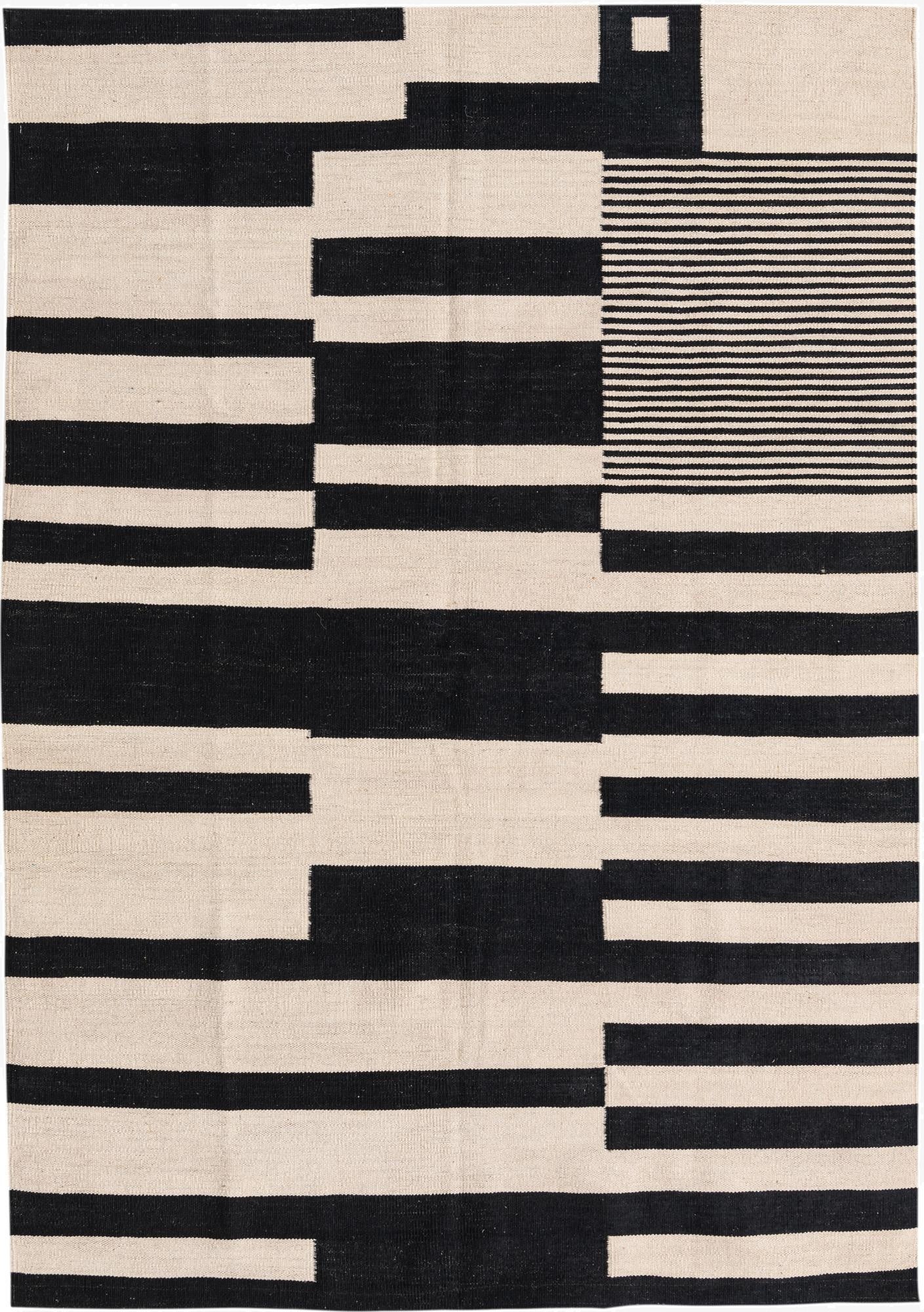  4' 8 x 6' 8  Hand Woven Kilim Modern Wool Rug