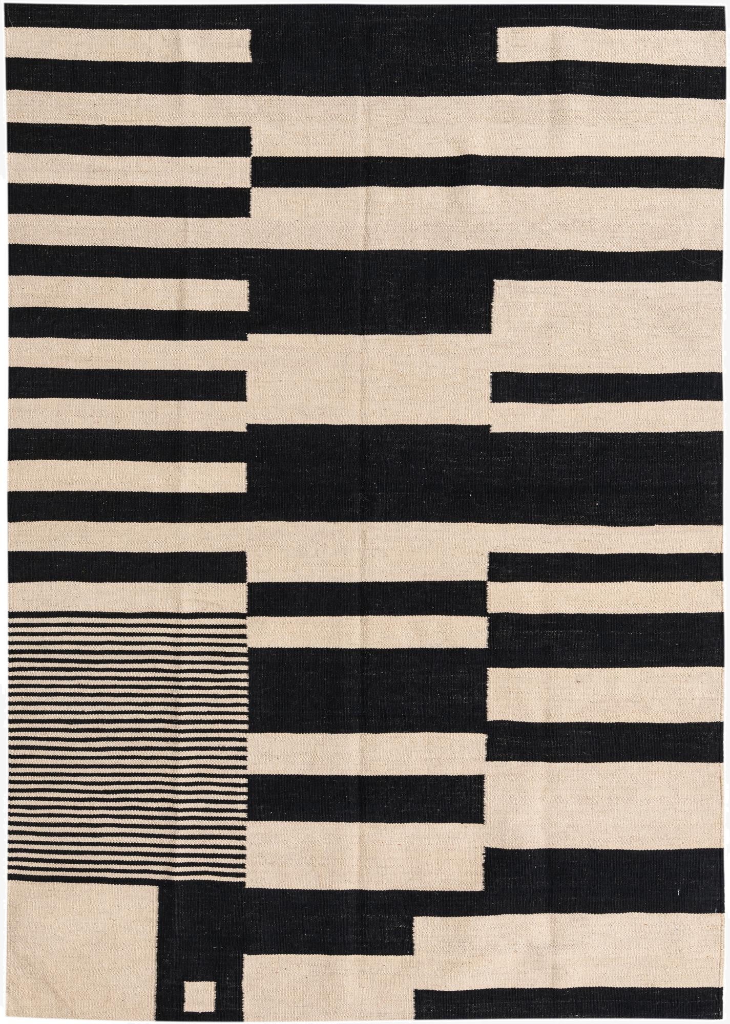  4' 8 x 6' 8  Hand Woven Kilim Modern Wool Rug