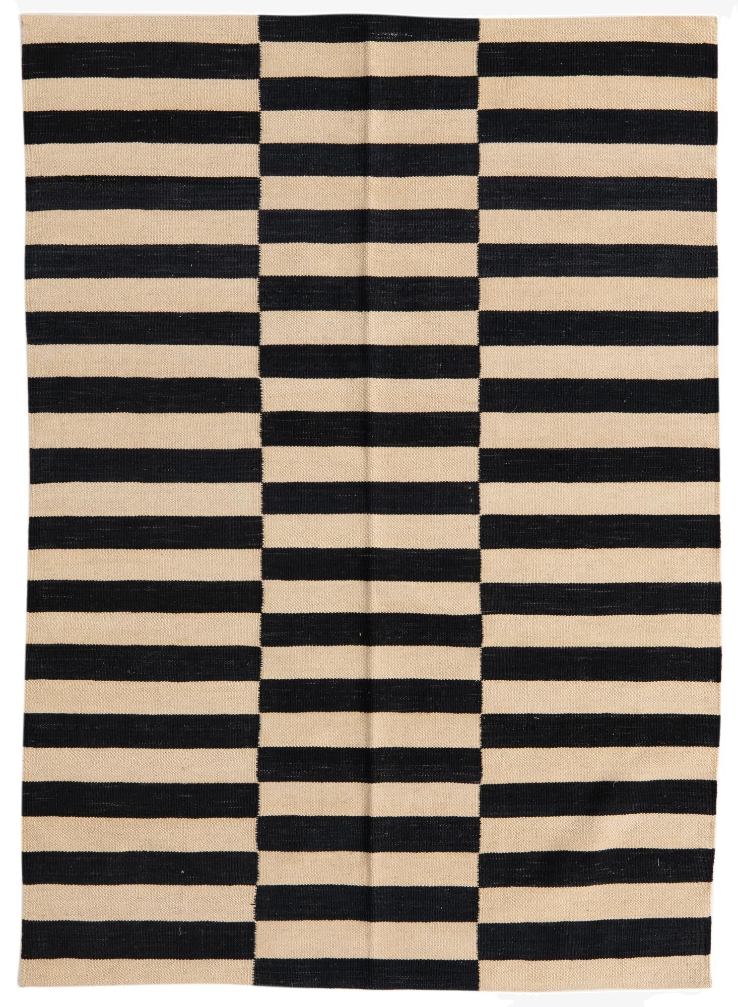  4' 2 x 5' 9  Hand Woven Kilim Modern Wool Rug
