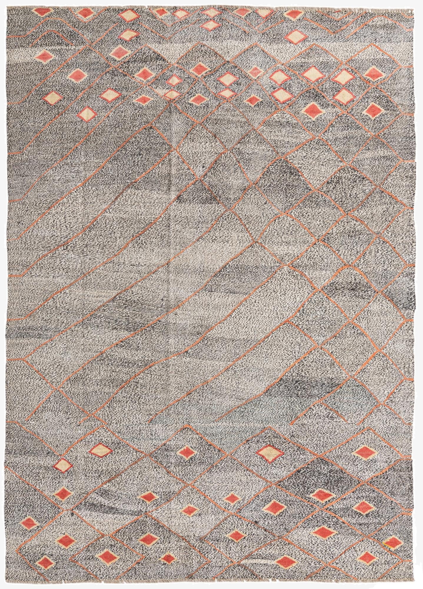  6' 3 x 9' 2  Hand Woven Kilim Modern Wool Rug