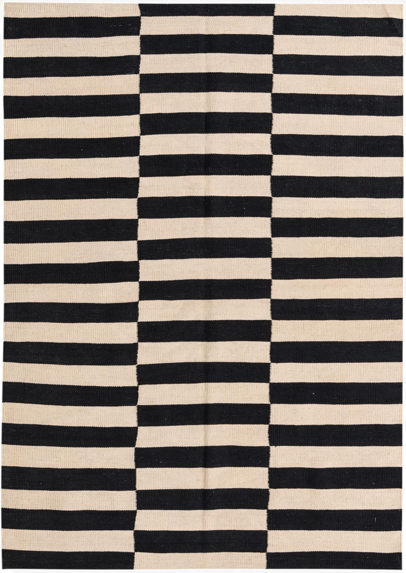  4' 3 x 6' 1  Hand Woven Kilim Modern Wool Rug