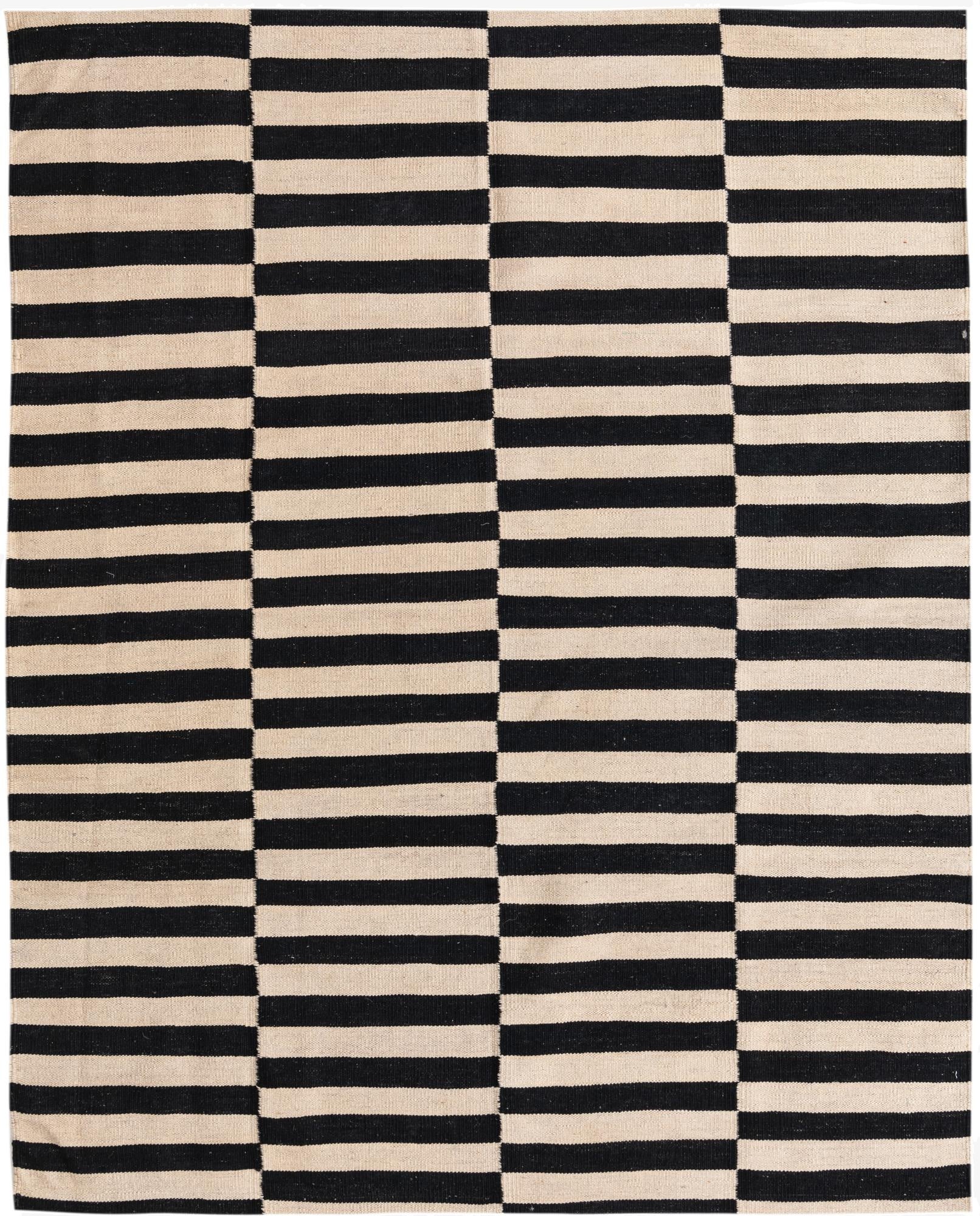  4' 11 x 6' 5  Hand Woven Kilim Modern Wool Rug