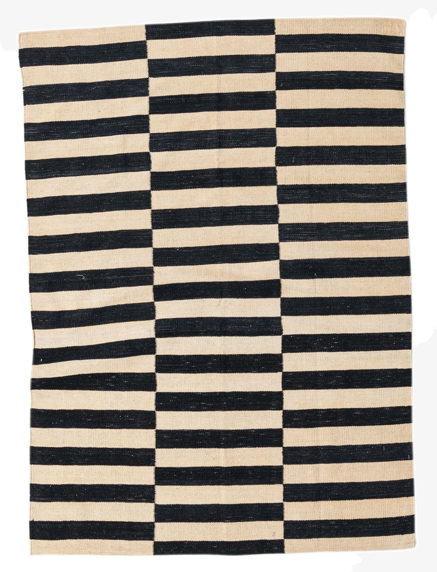  4' 2 x 5' 10  Hand Woven Kilim Modern Wool Rug