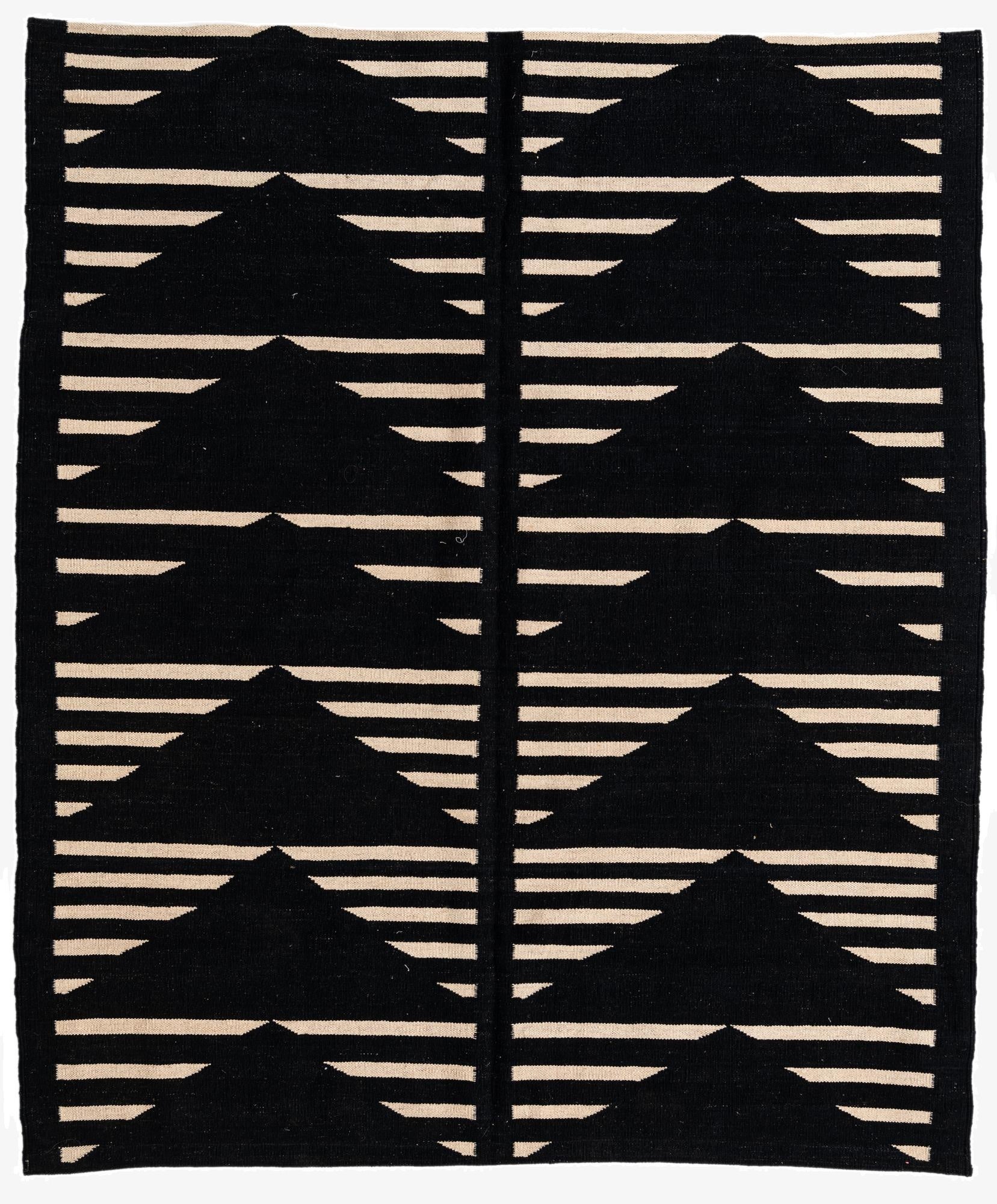  5' 3 x 6' 4  Hand Woven Kilim Modern Wool Rug