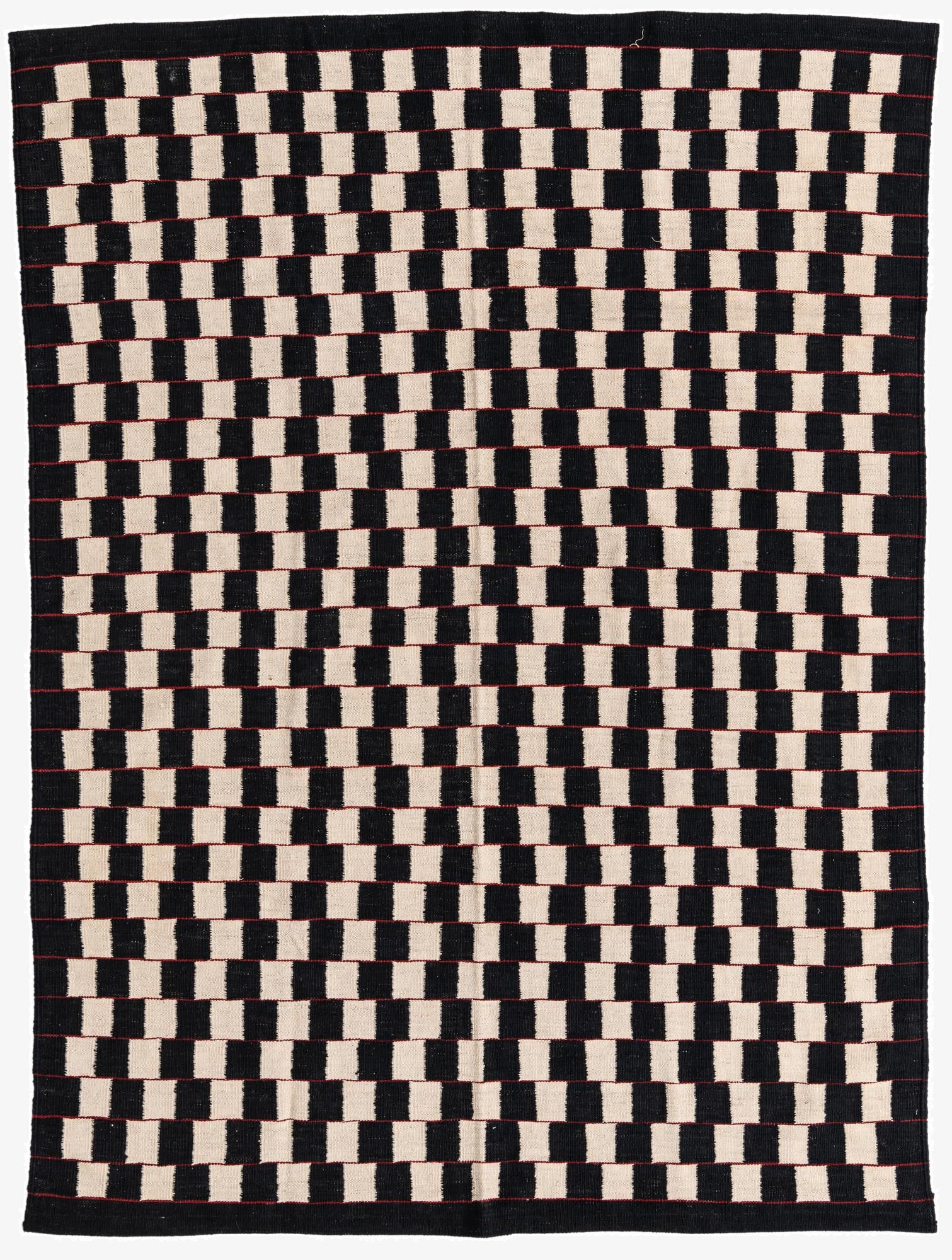  5' 8 x 7' 9  Hand Woven Kilim Modern Wool Rug