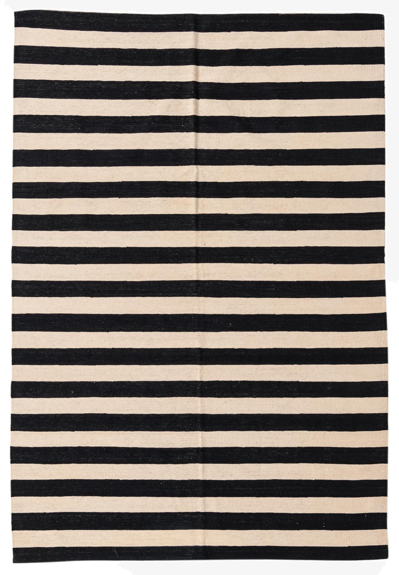  5' 7 x 8' 3  Hand Woven Kilim Modern Wool Rug