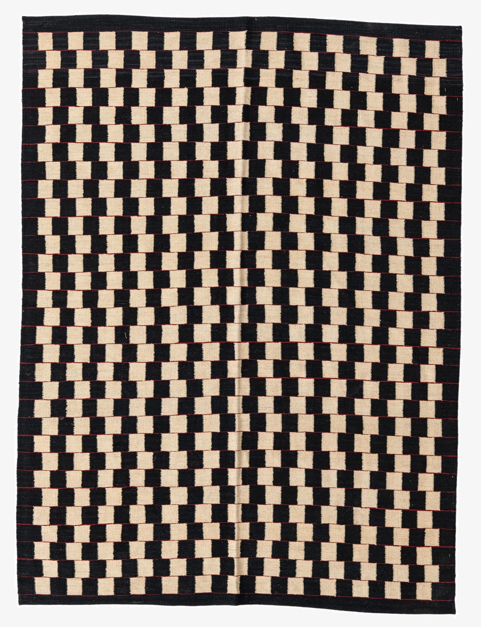  5' 8 x 7' 7  Hand Woven Kilim Modern Wool Rug