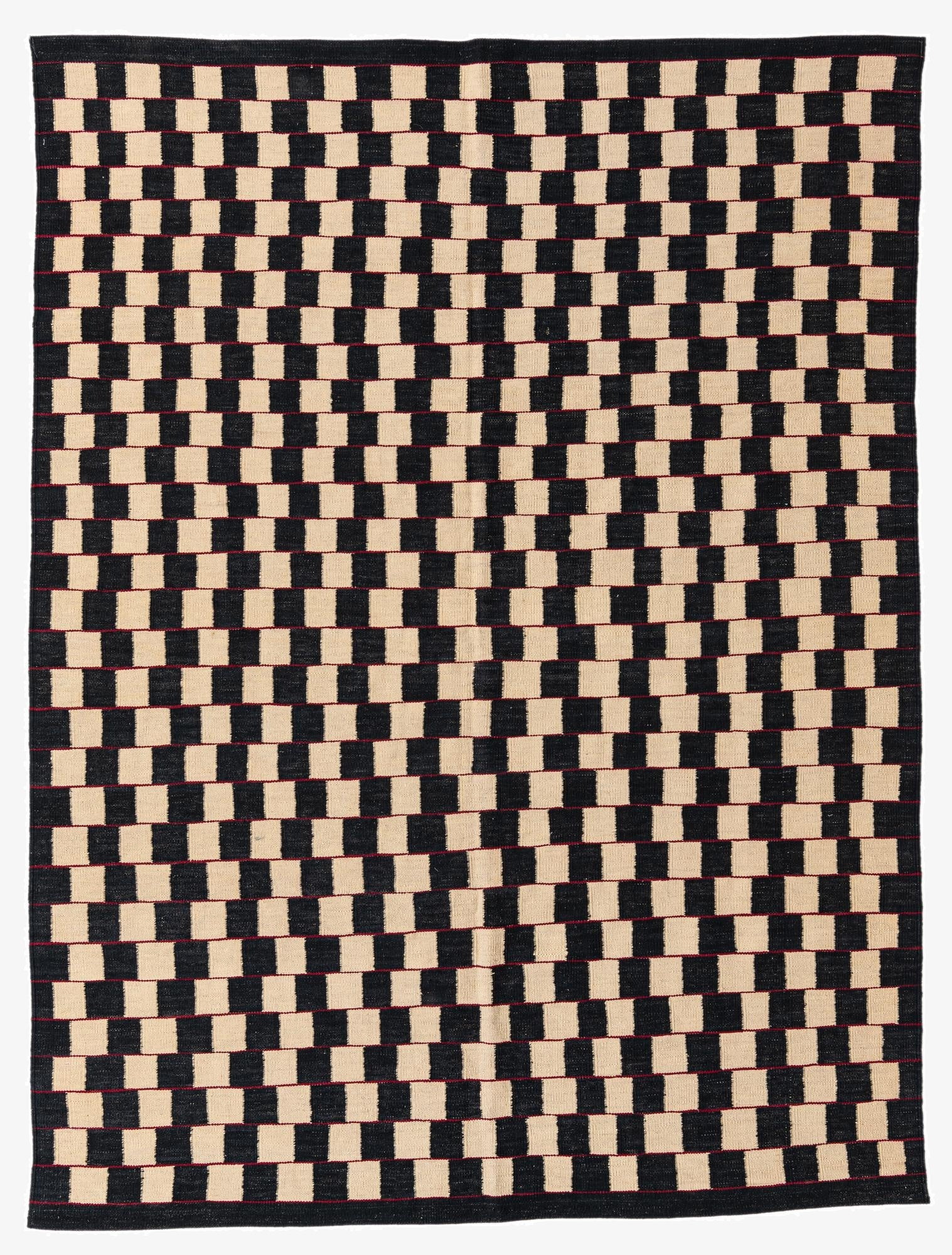  5' 8 x 7' 6  Hand Woven Kilim Modern Wool Rug