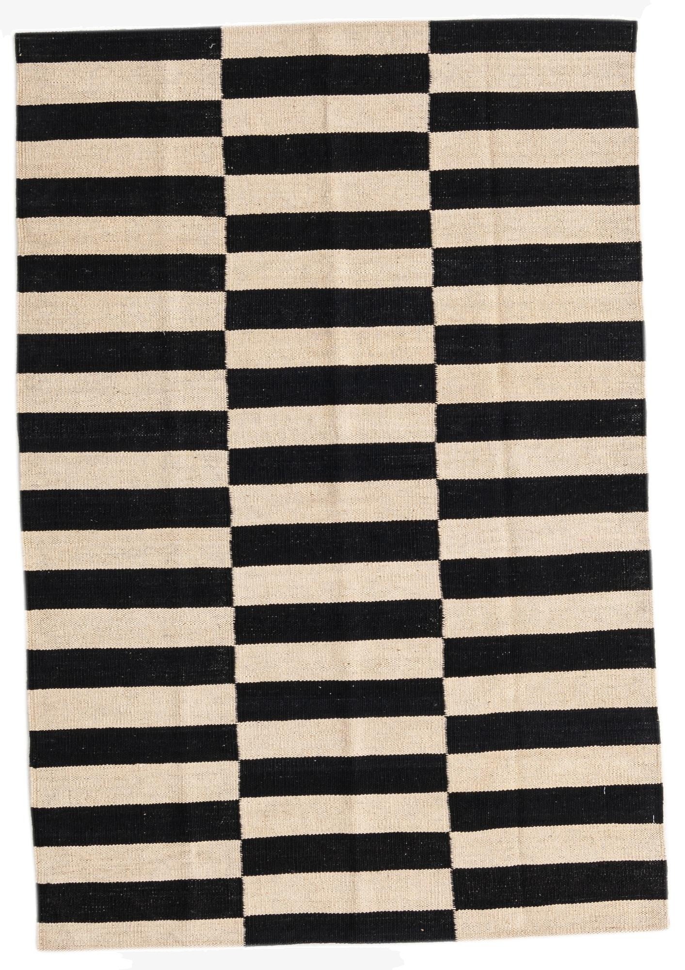  3' 4 x 4' 10  Hand Woven Kilim Modern Wool Rug