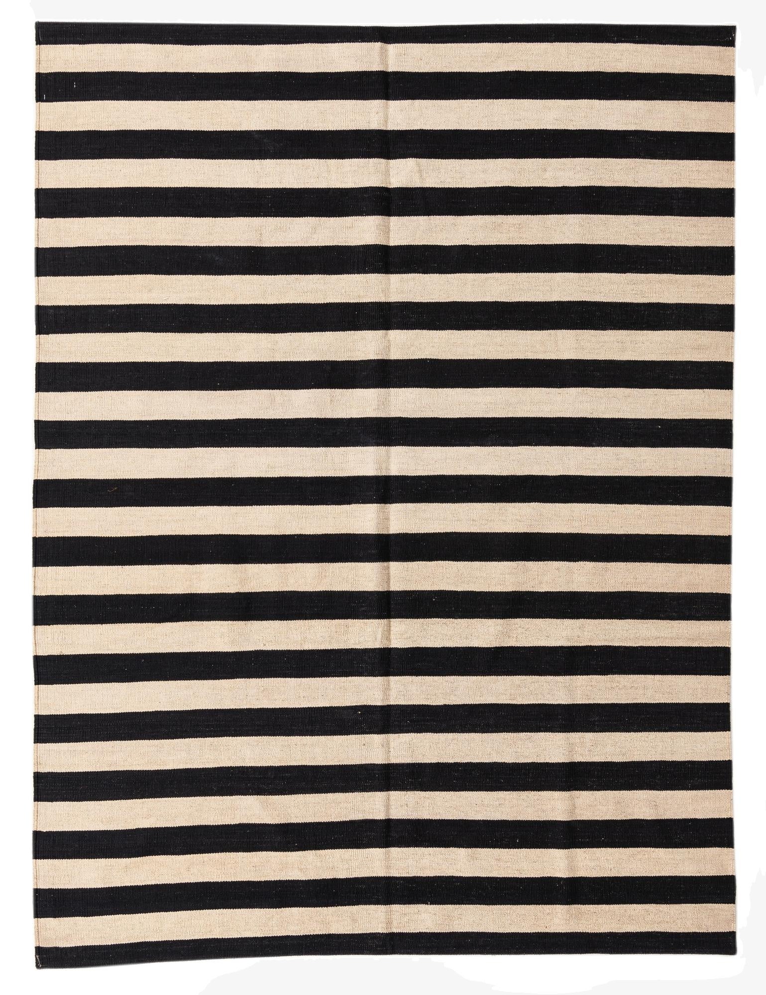  5' 9 x 7' 8  Hand Woven Kilim Modern Wool Rug