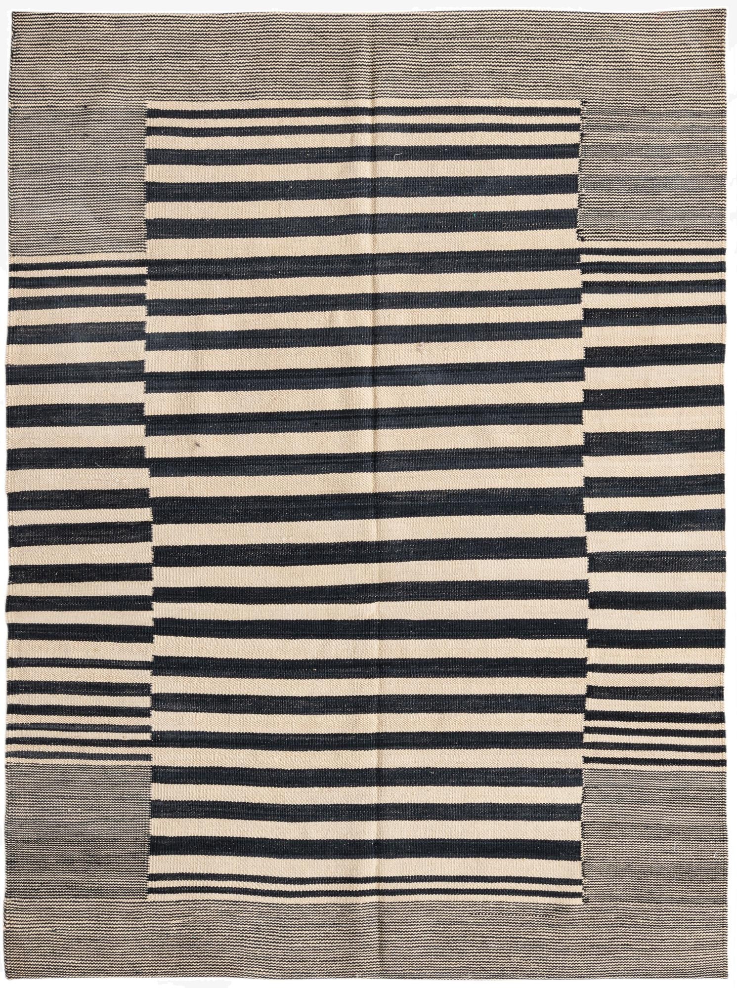  4' 2 x 5' 9  Hand Woven Kilim Modern Wool Rug