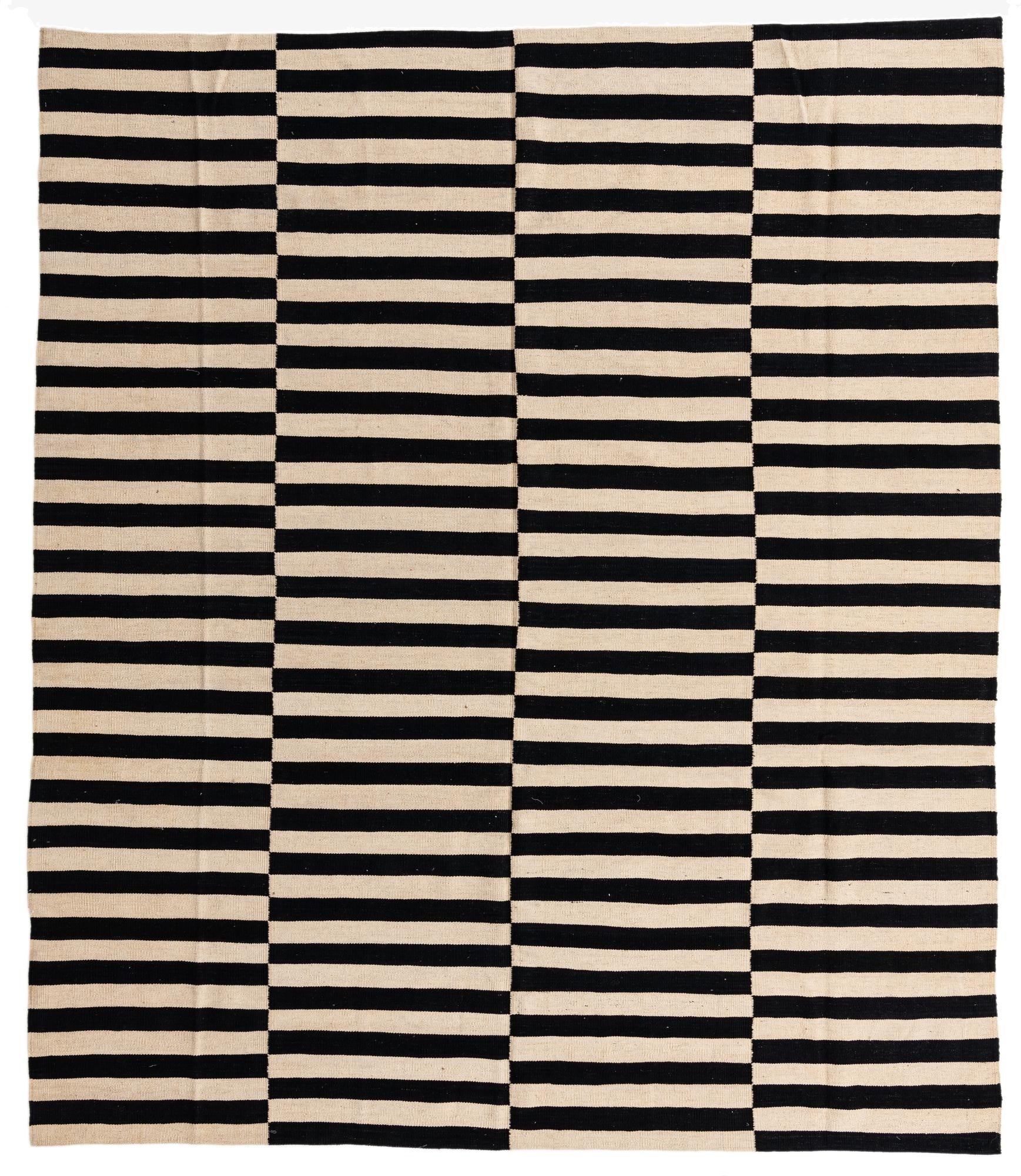  8' 4 x 9' 8  Hand Woven Kilim Modern Wool Rug