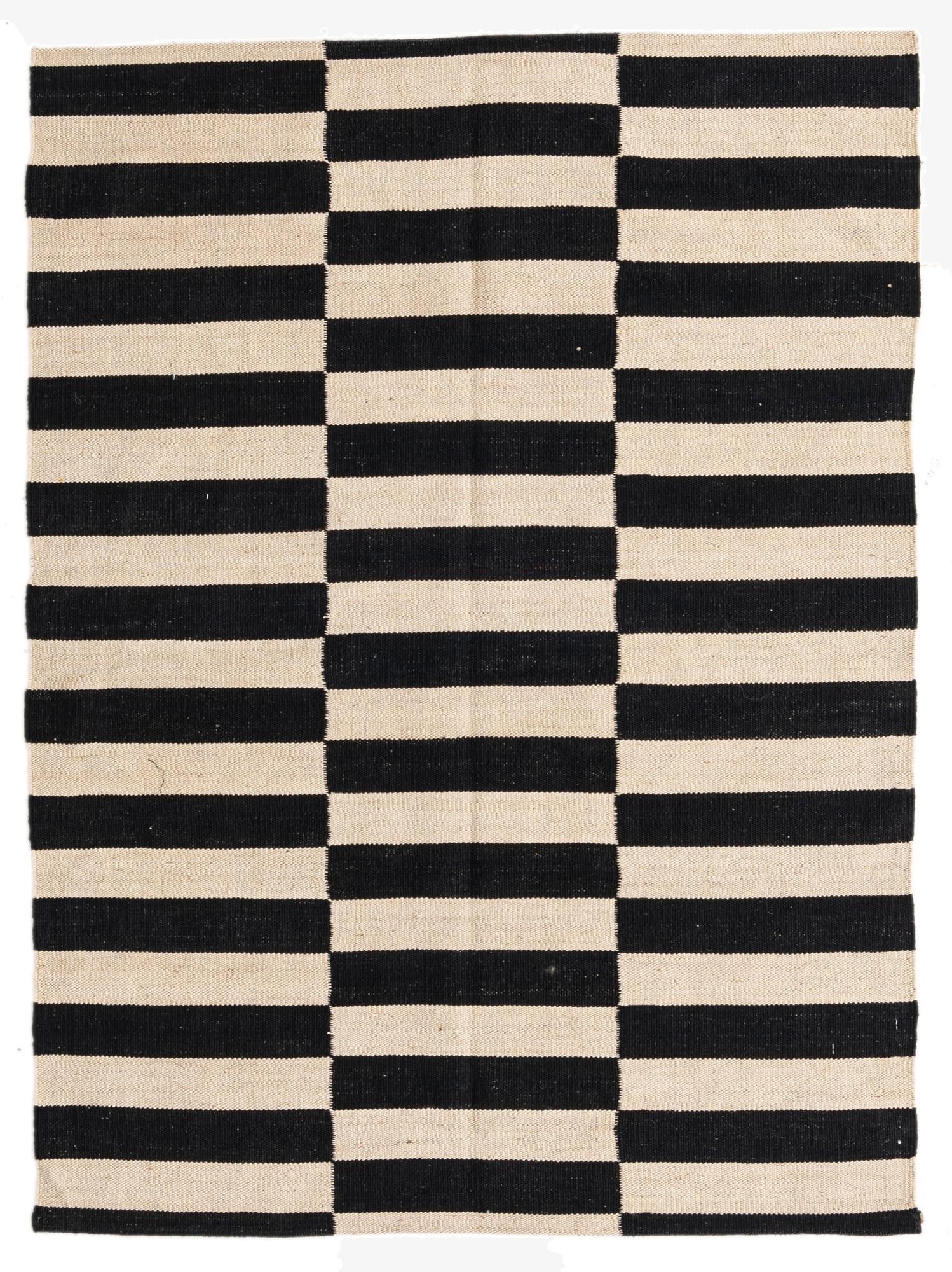  3' 6 x 4' 8  Hand Woven Kilim Modern Wool Rug