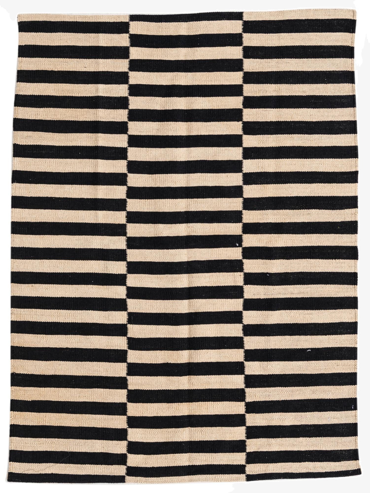  3' 4 x 4' 8  Hand Woven Kilim Modern Wool Rug