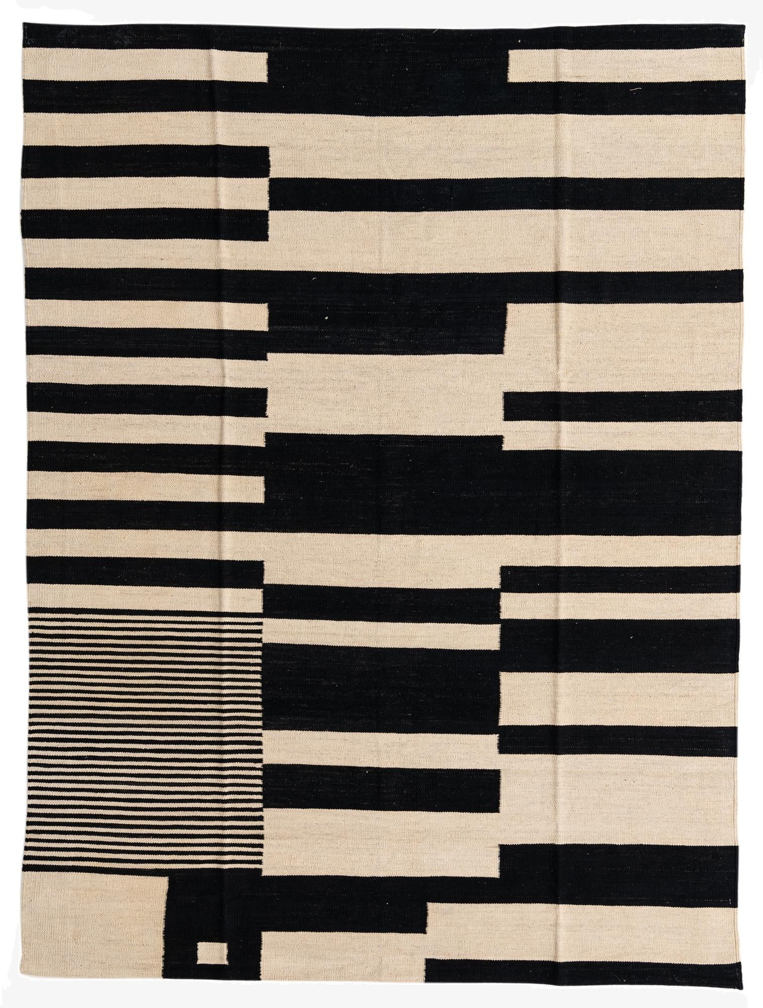  5' 9 x 7' 9  Hand Woven Kilim Modern Wool Rug