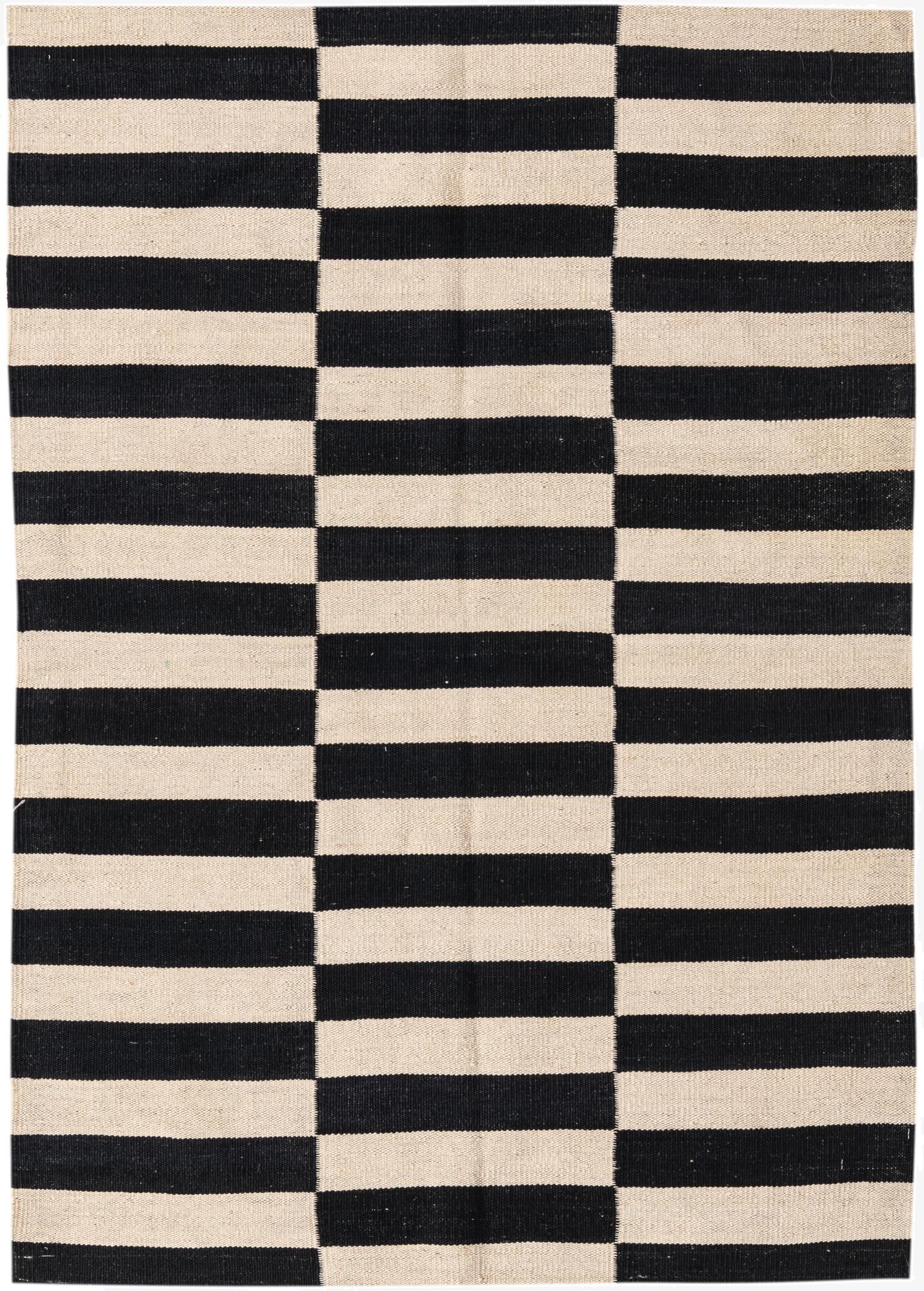  3' 4 x 4' 10  Hand Woven Kilim Modern Wool Rug