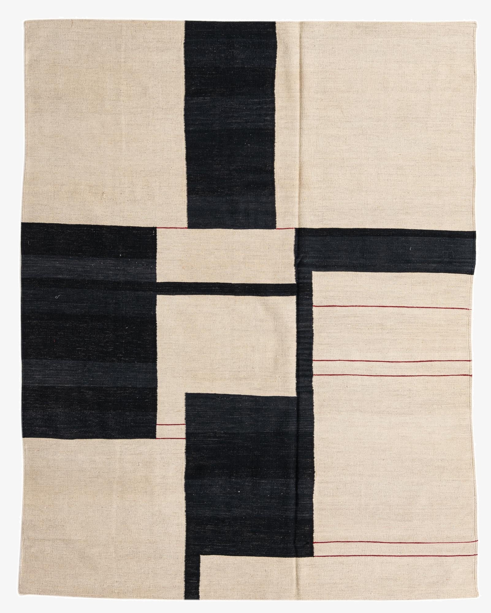  6' x 7' 7  Hand Woven Kilim Modern Wool Rug