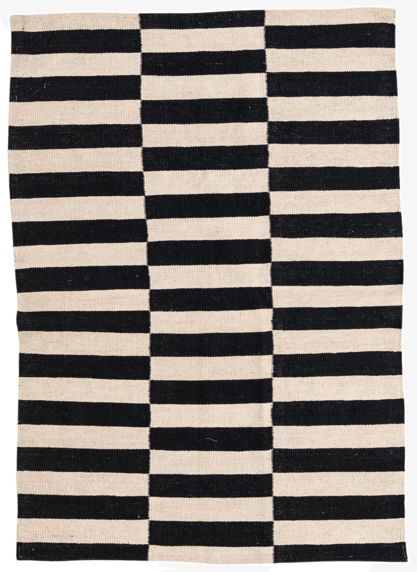  3' 4 x 4' 9  Hand Woven Kilim Modern Wool Rug