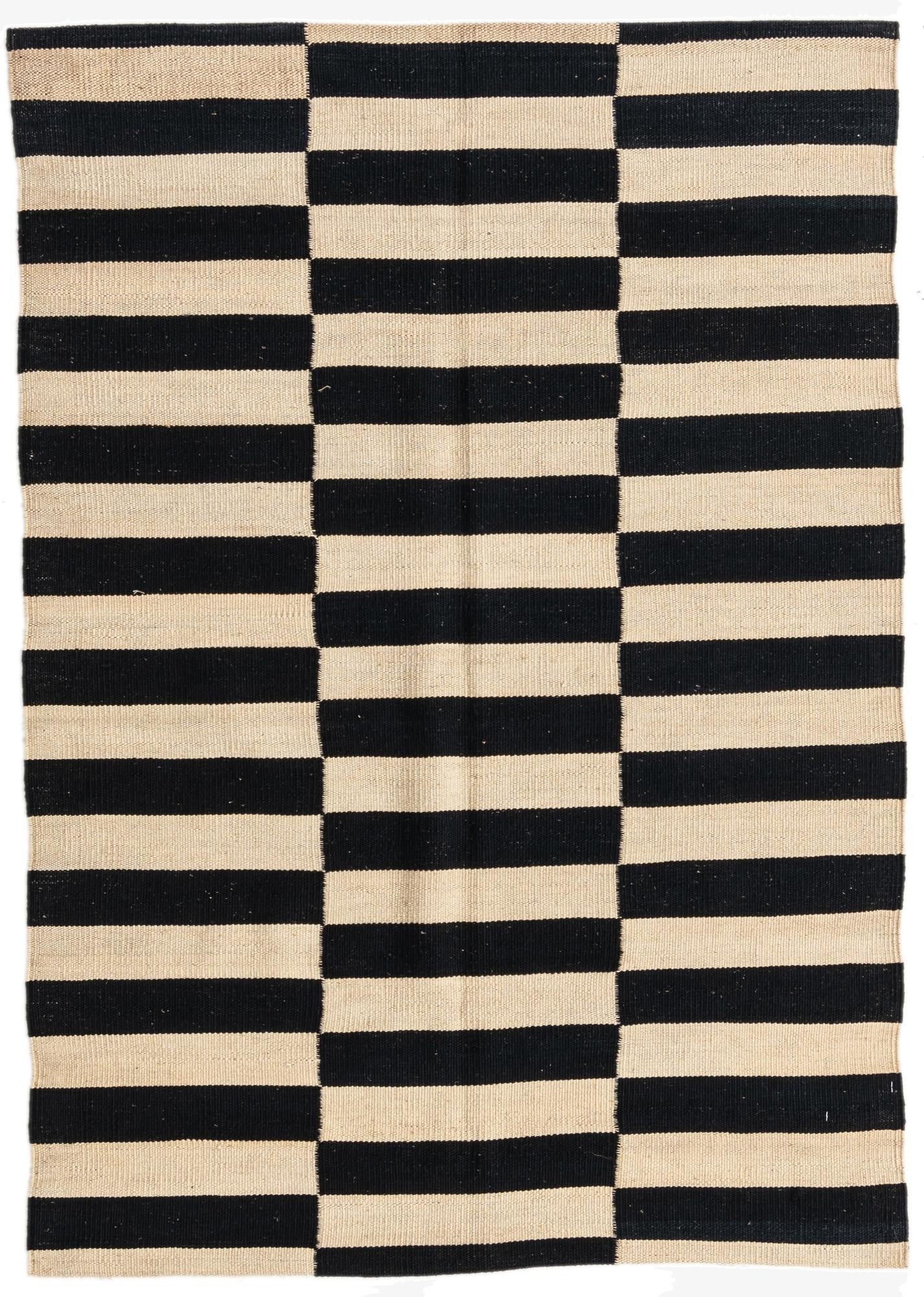  3' 4 x 4' 9  Hand Woven Kilim Modern Wool Rug