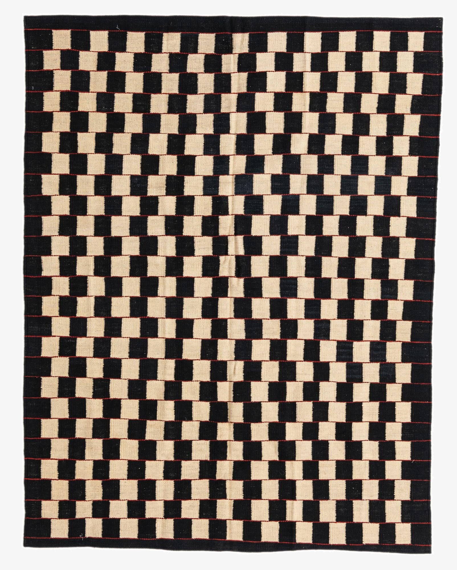  4' 9 x 6' 2  Hand Woven Kilim Modern Wool Rug