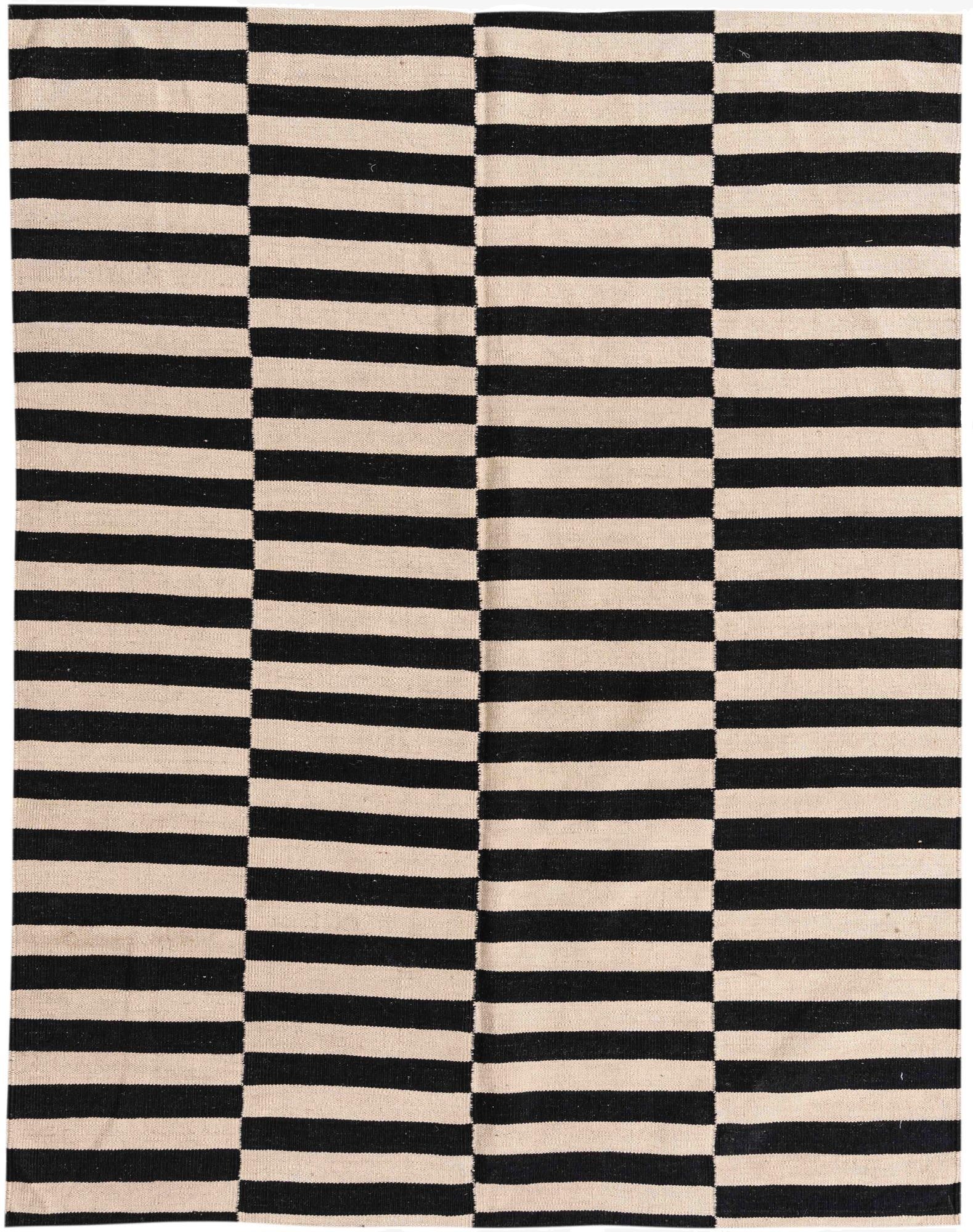  4' 11 x 6' 4  Hand Woven Kilim Modern Wool Rug