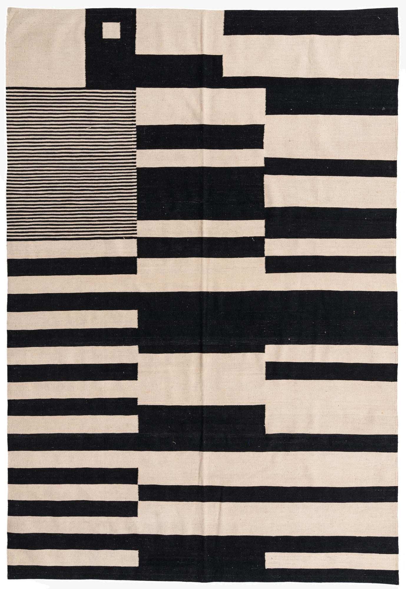  6' 7 x 9' 8  Hand Woven Kilim Modern Wool Rug