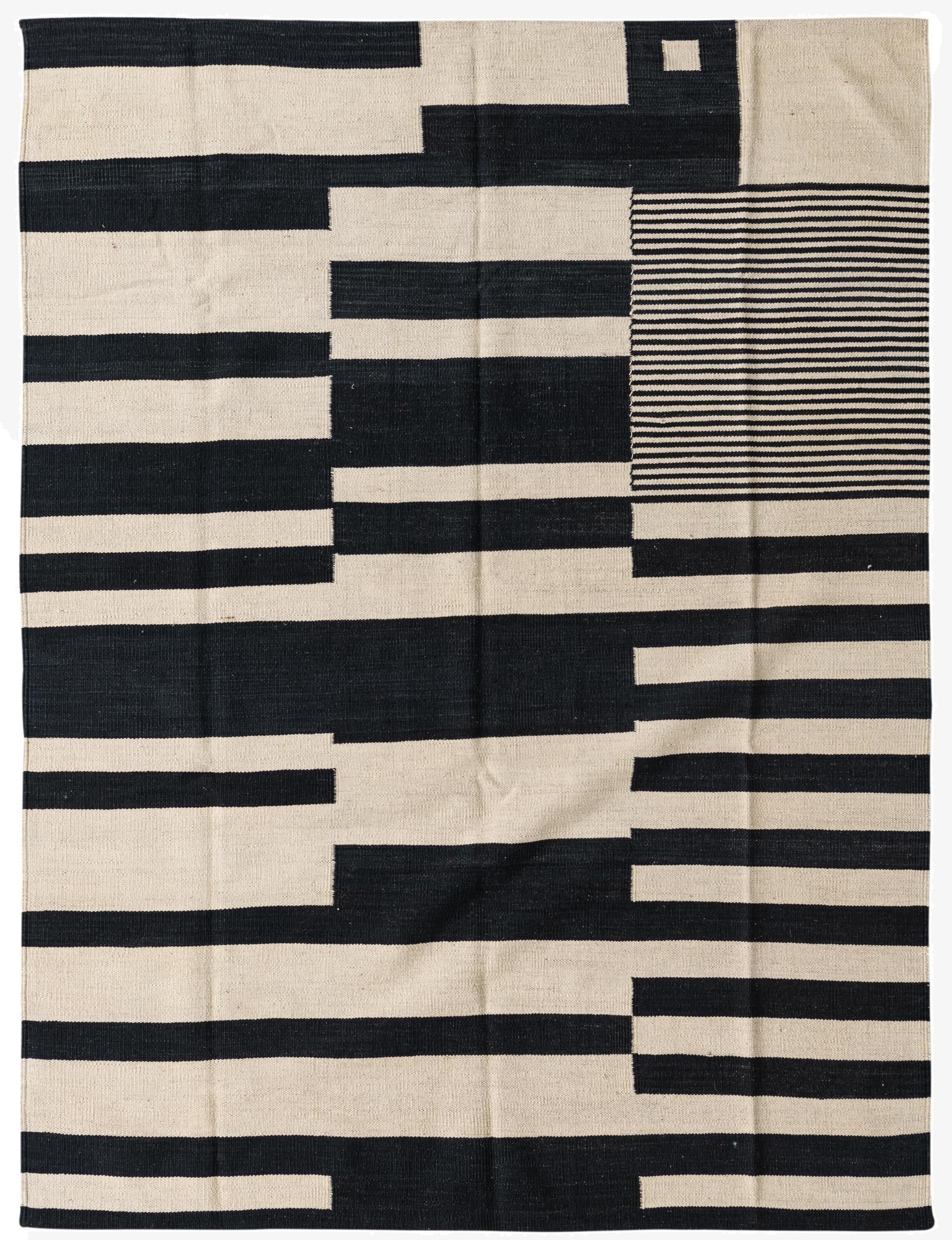  5' 2 x 6' 10  Hand Woven Kilim Modern Wool Rug