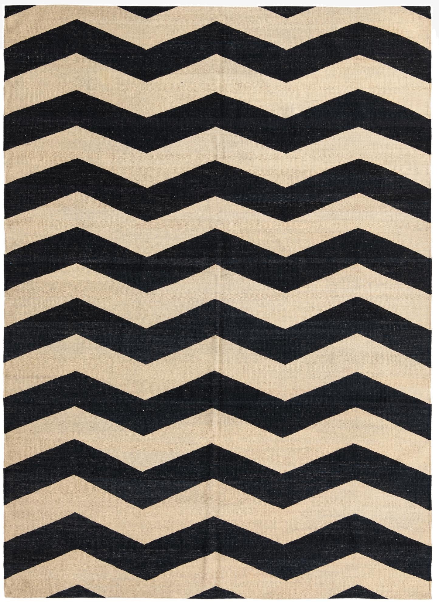  6' 10 x 9' 8  Hand Woven Kilim Modern Wool Rug