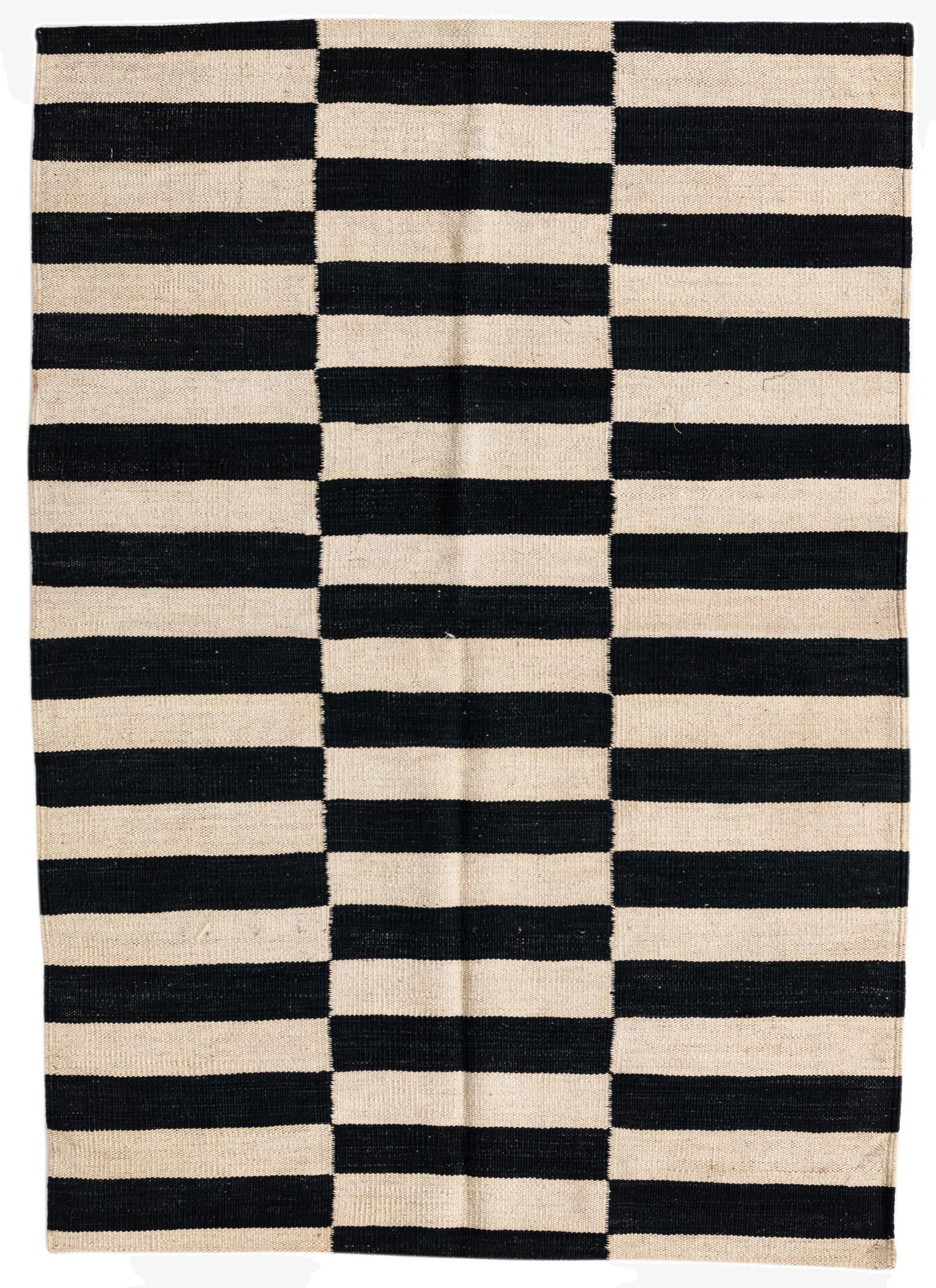  3' 4 x 4' 9  Hand Woven Kilim Modern Wool Rug