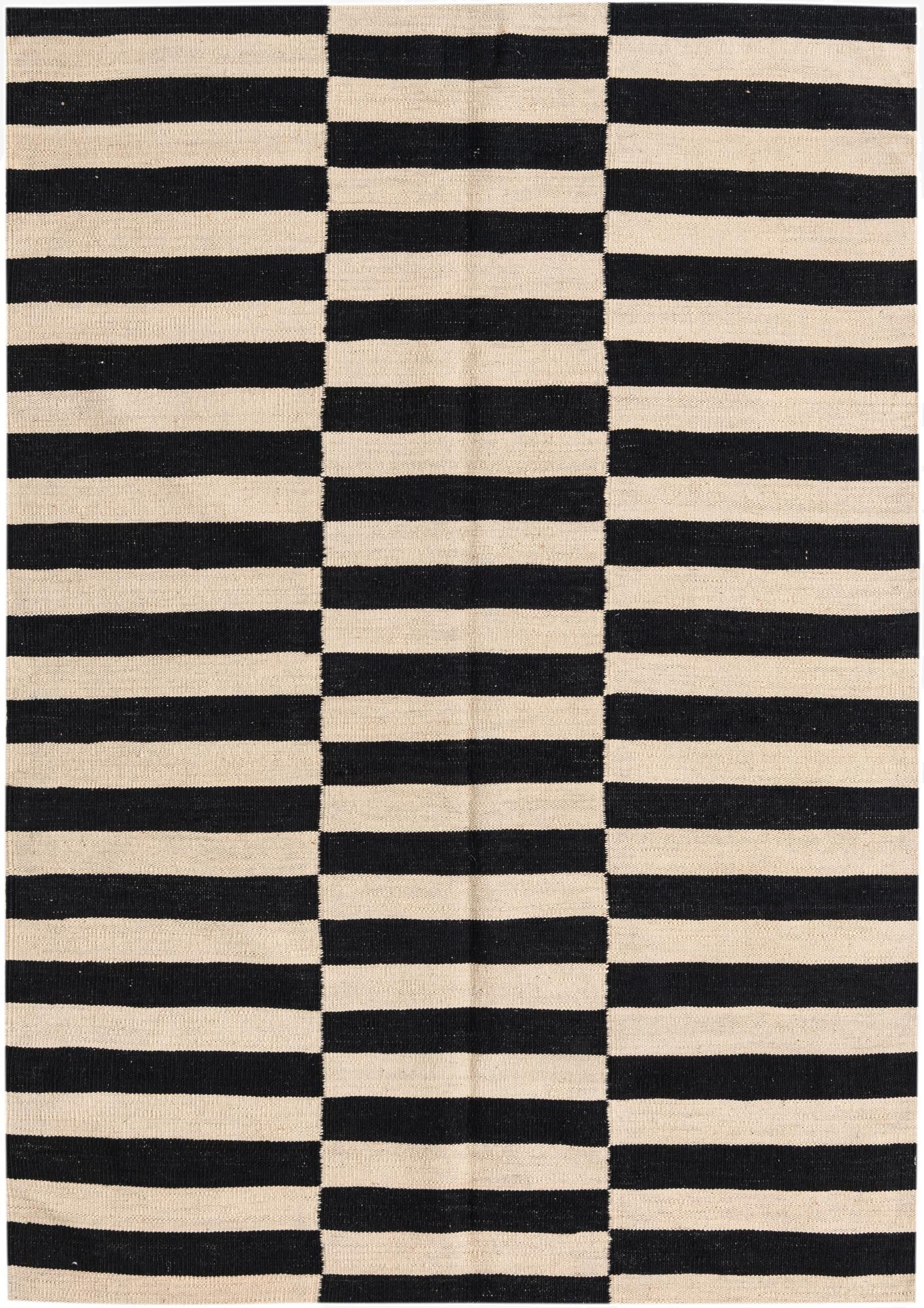  4' 2 x 6'  Hand Woven Kilim Modern Wool Rug