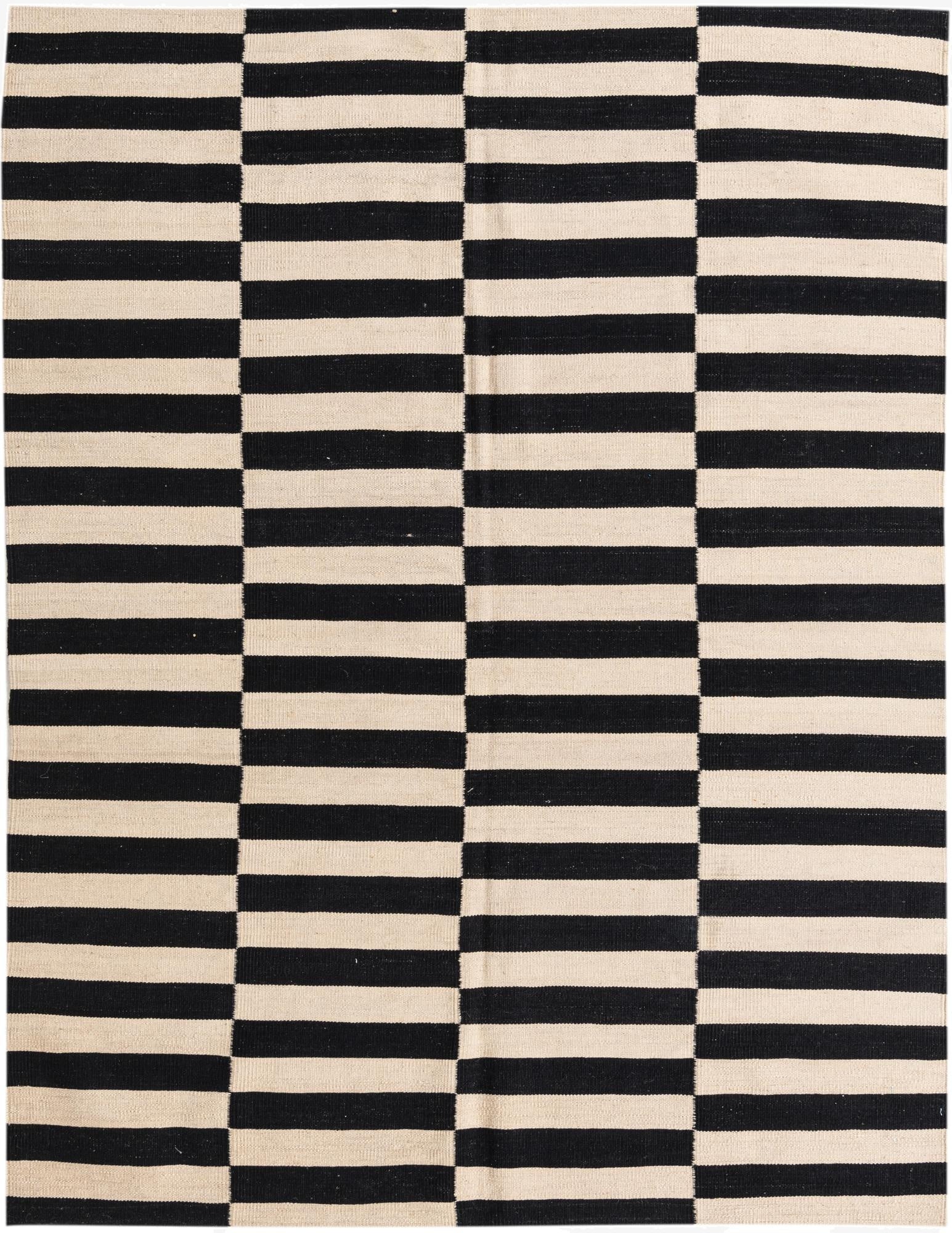  5' 1 x 6' 8  Hand Woven Kilim Modern Wool Rug