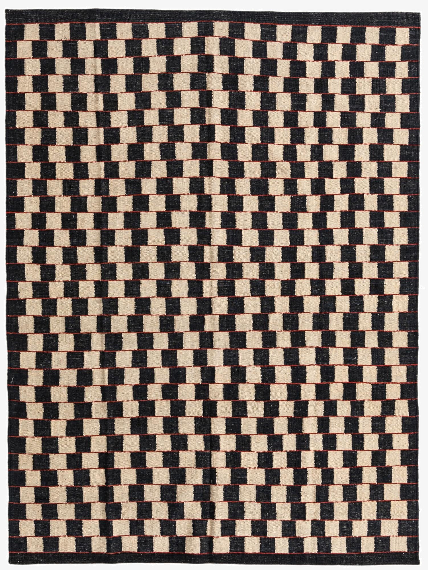  5' 8 x 7' 7  Hand Woven Kilim Modern Wool Rug