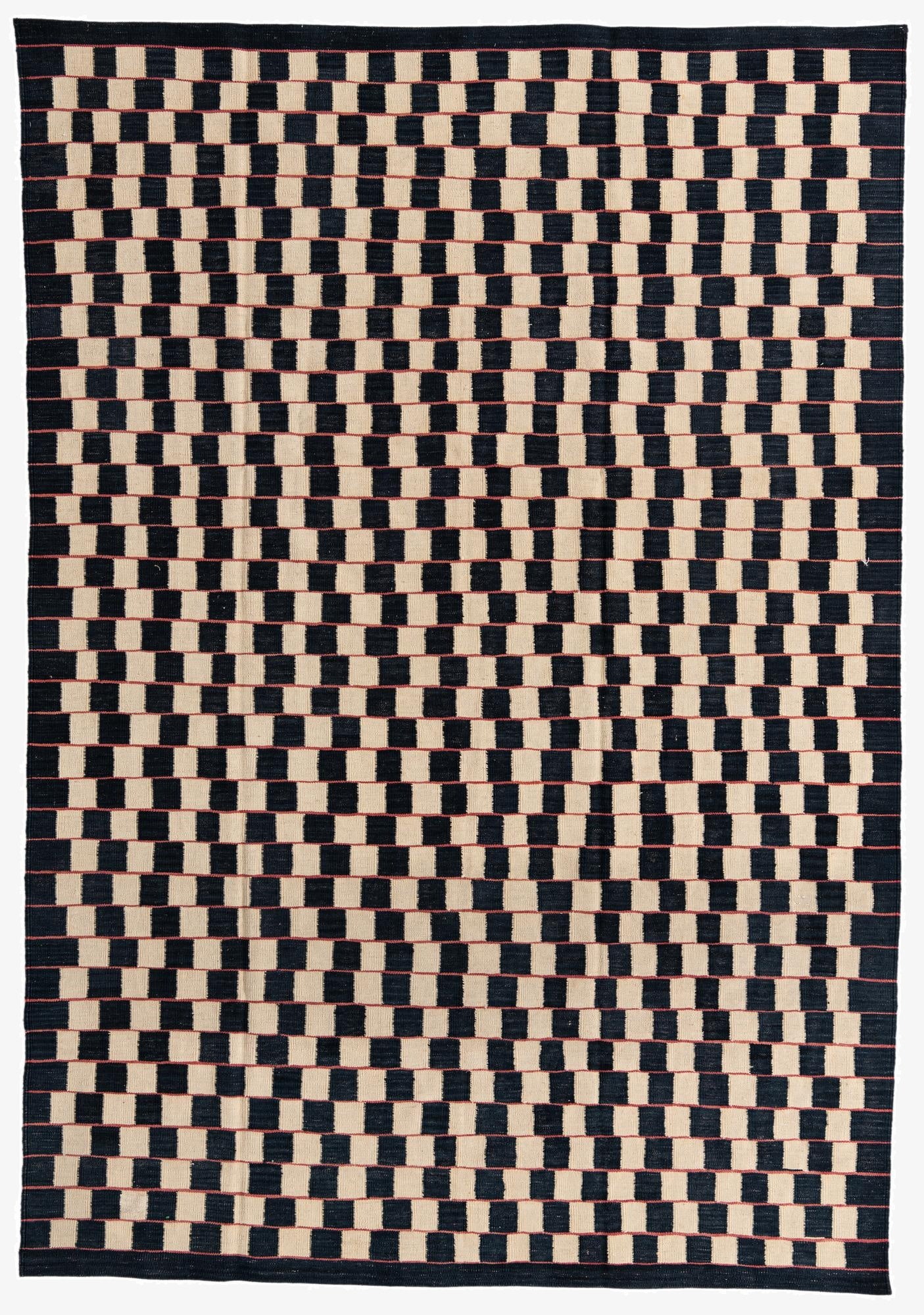  6' 2 x 9' 7  Hand Woven Kilim Modern Wool Rug