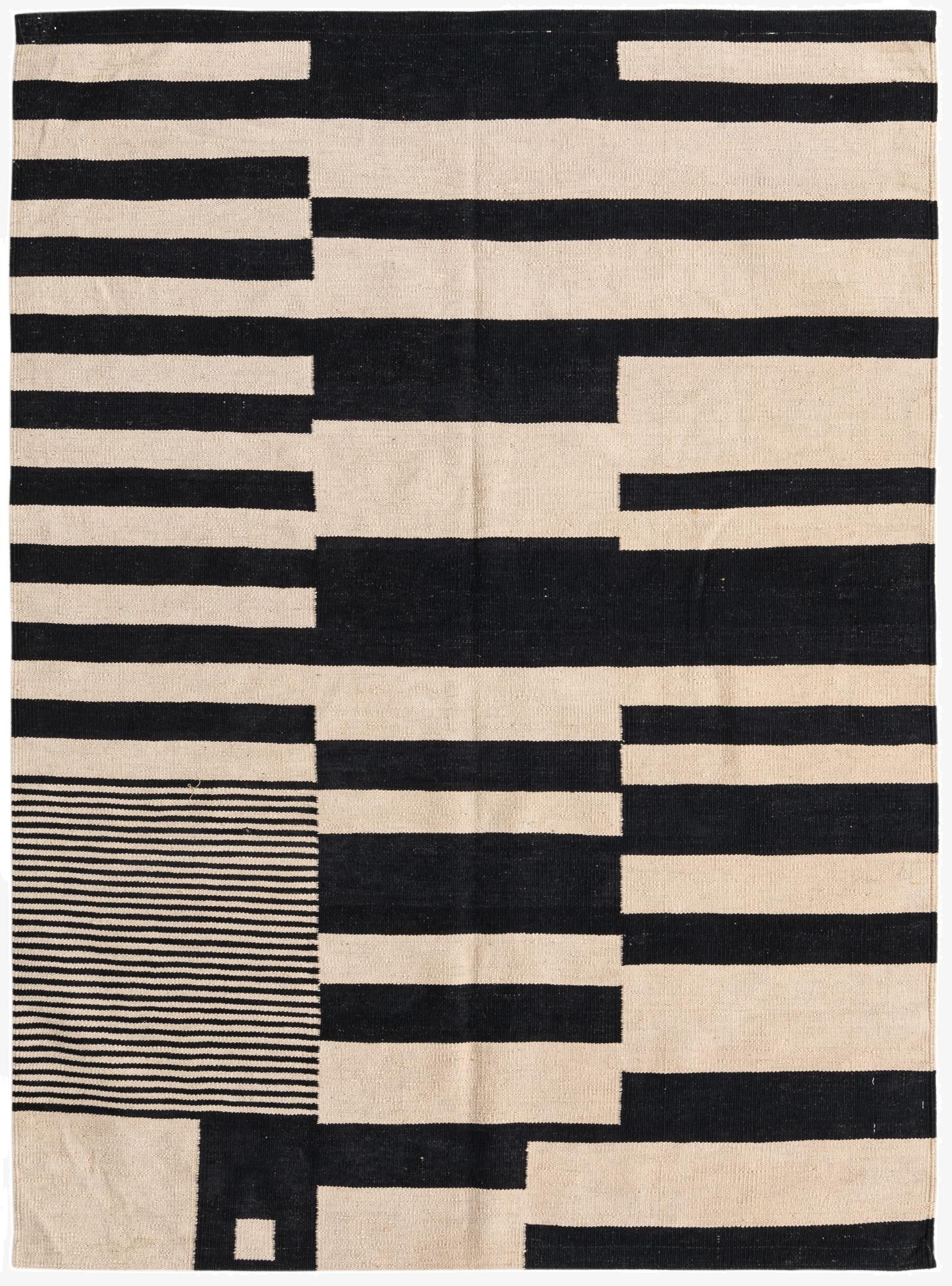  4' 8 x 6' 4  Hand Woven Kilim Modern Wool Rug