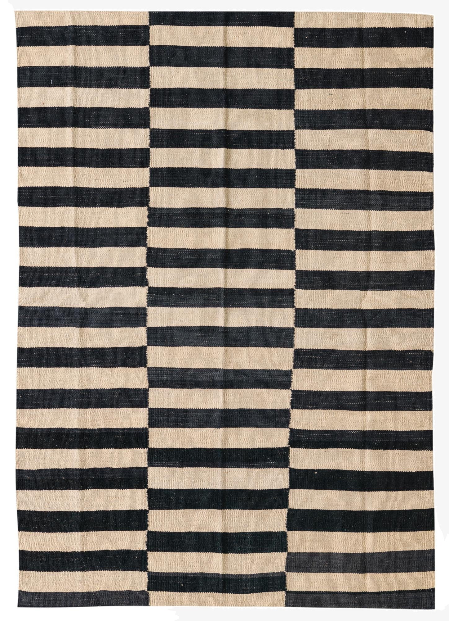  4' 3 x 6'  Hand Woven Kilim Modern Wool Rug