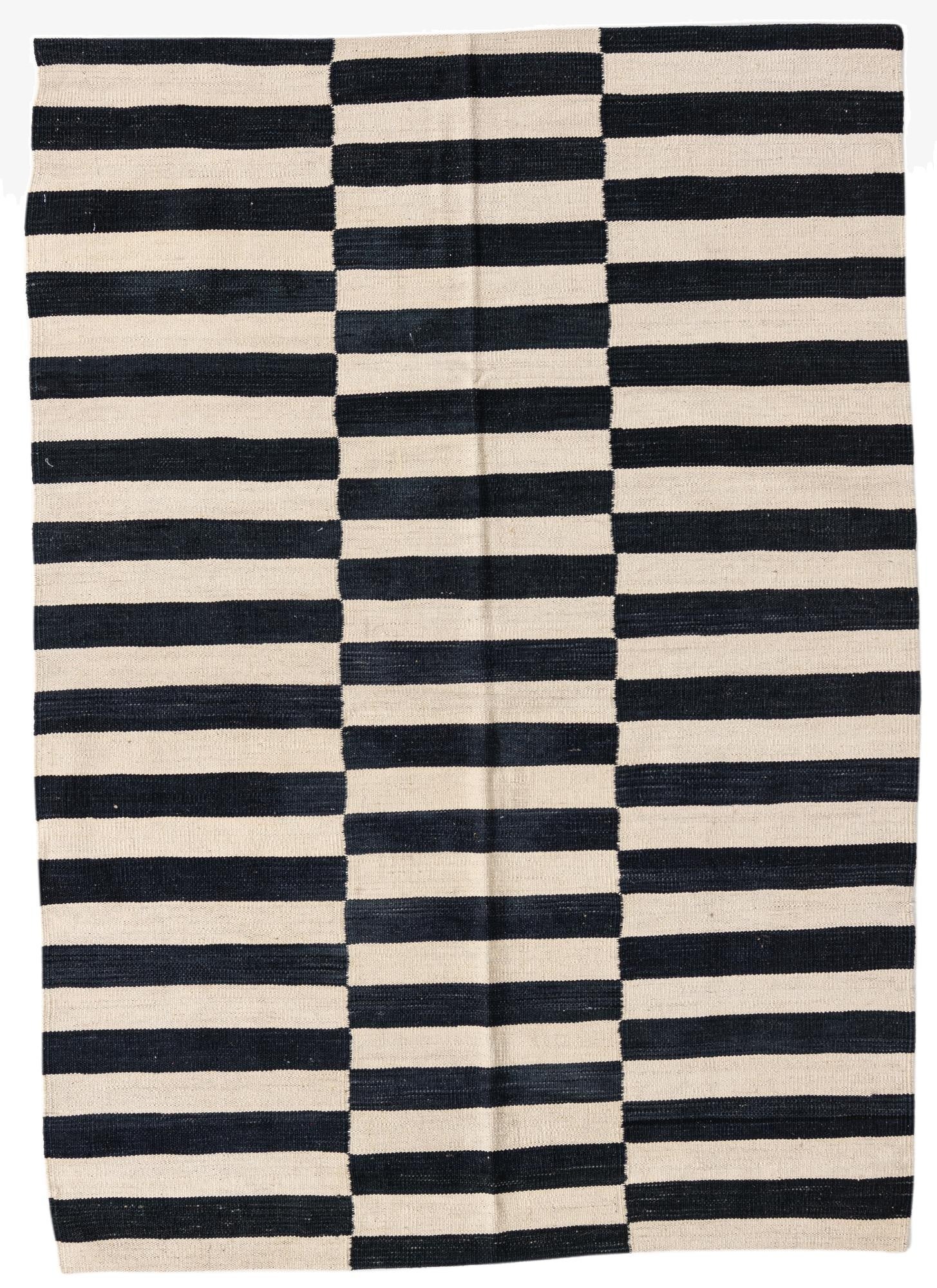  4' 2 x 5' 10  Hand Woven Kilim Modern Wool Rug