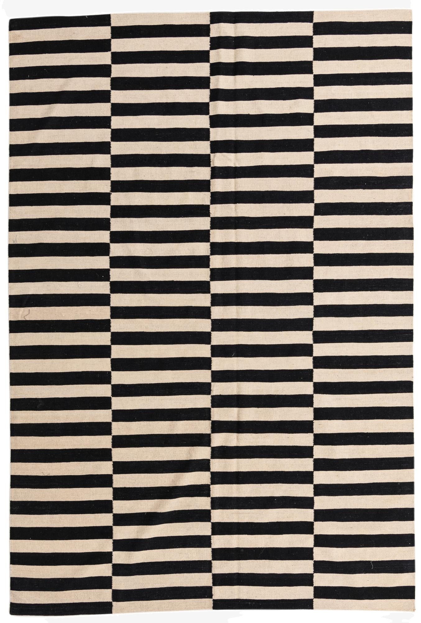  6' 7 x 9' 9  Hand Woven Kilim Modern Wool Rug