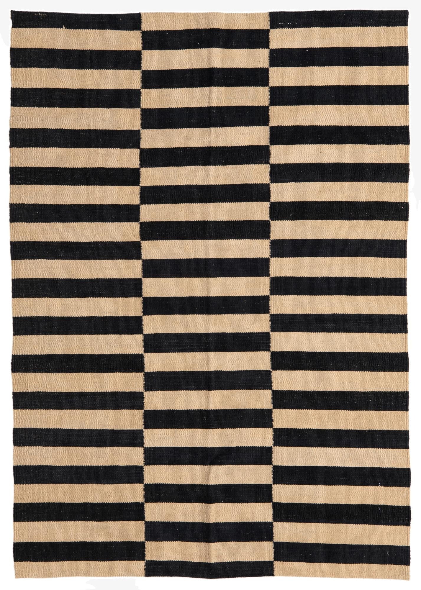  4' 2 x 5' 11  Hand Woven Kilim Modern Wool Rug