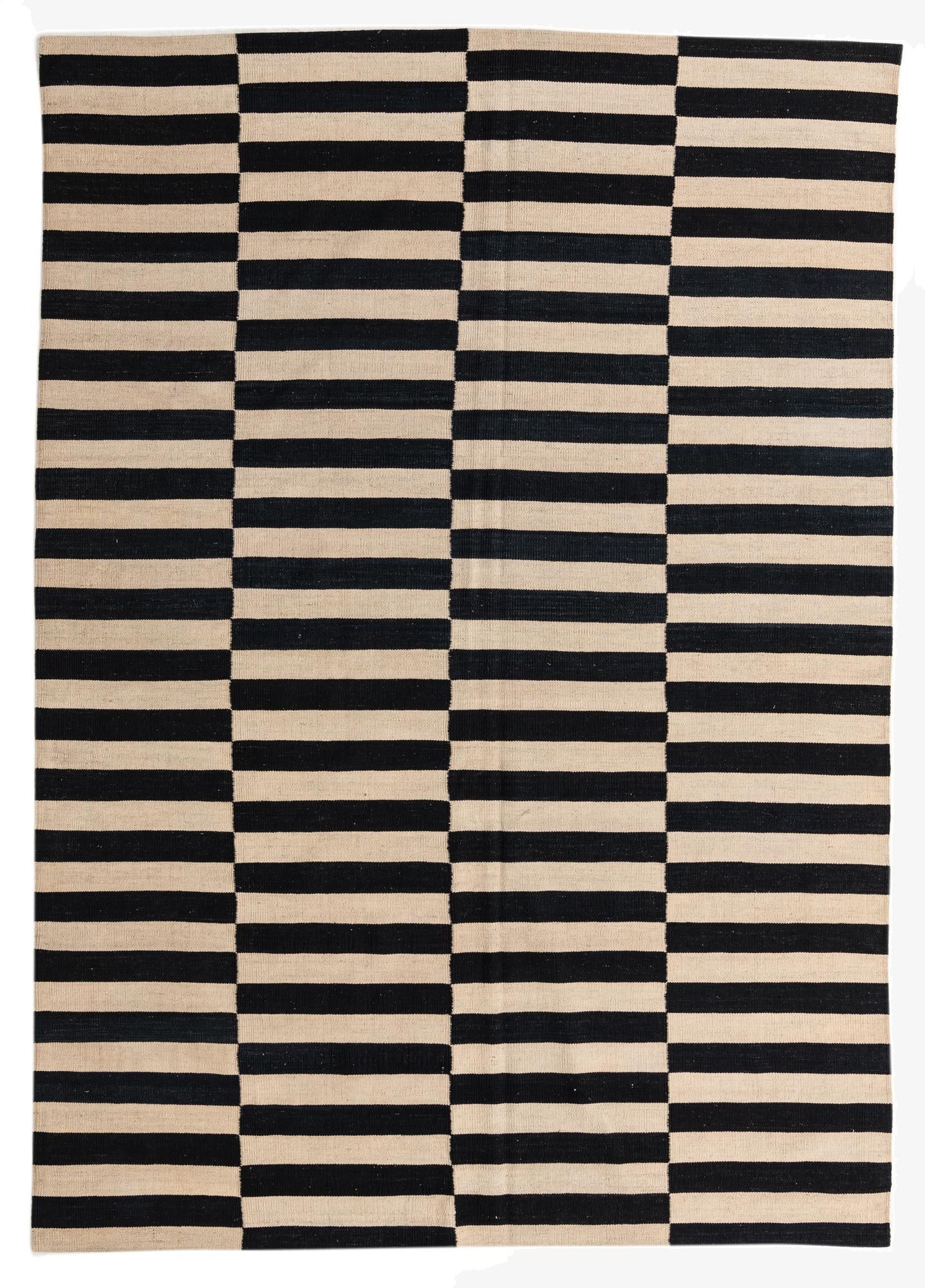  6' 10 x 9' 8  Hand Woven Kilim Modern Wool Rug