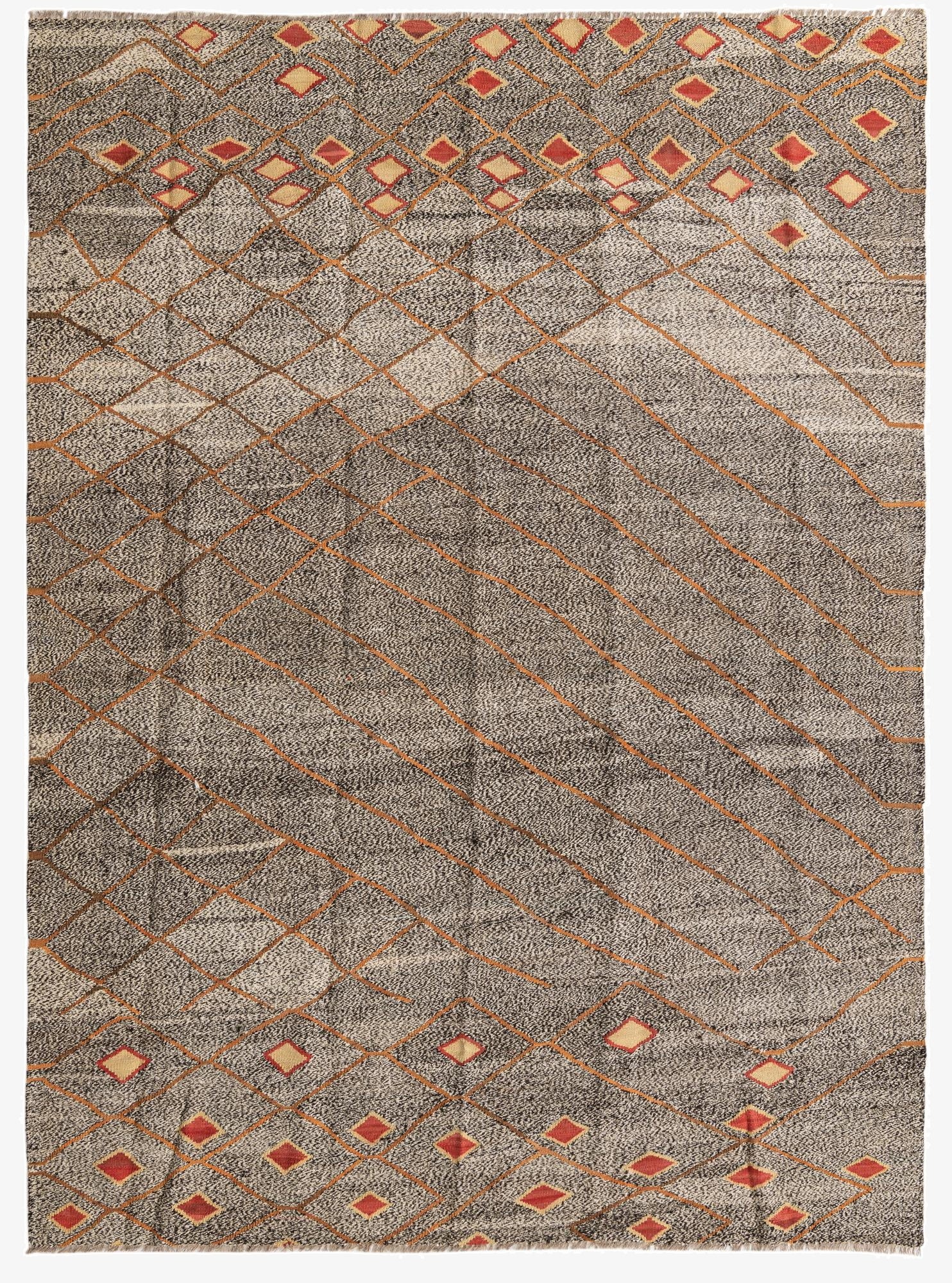  6' 11 x 9' 8  Hand Woven Kilim Modern Wool Rug