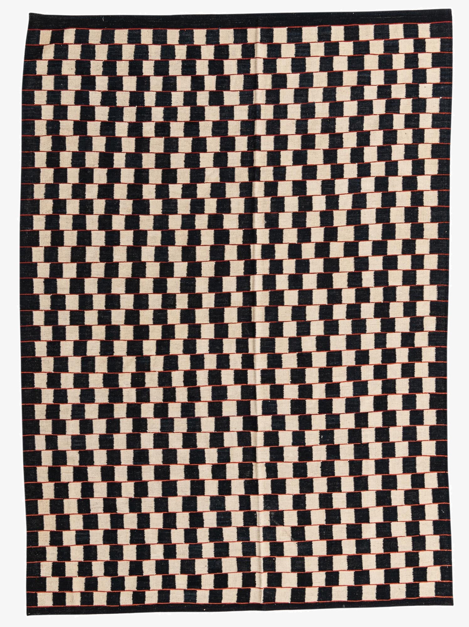  6' 9 x 9' 5  Hand Woven Kilim Modern Wool Rug