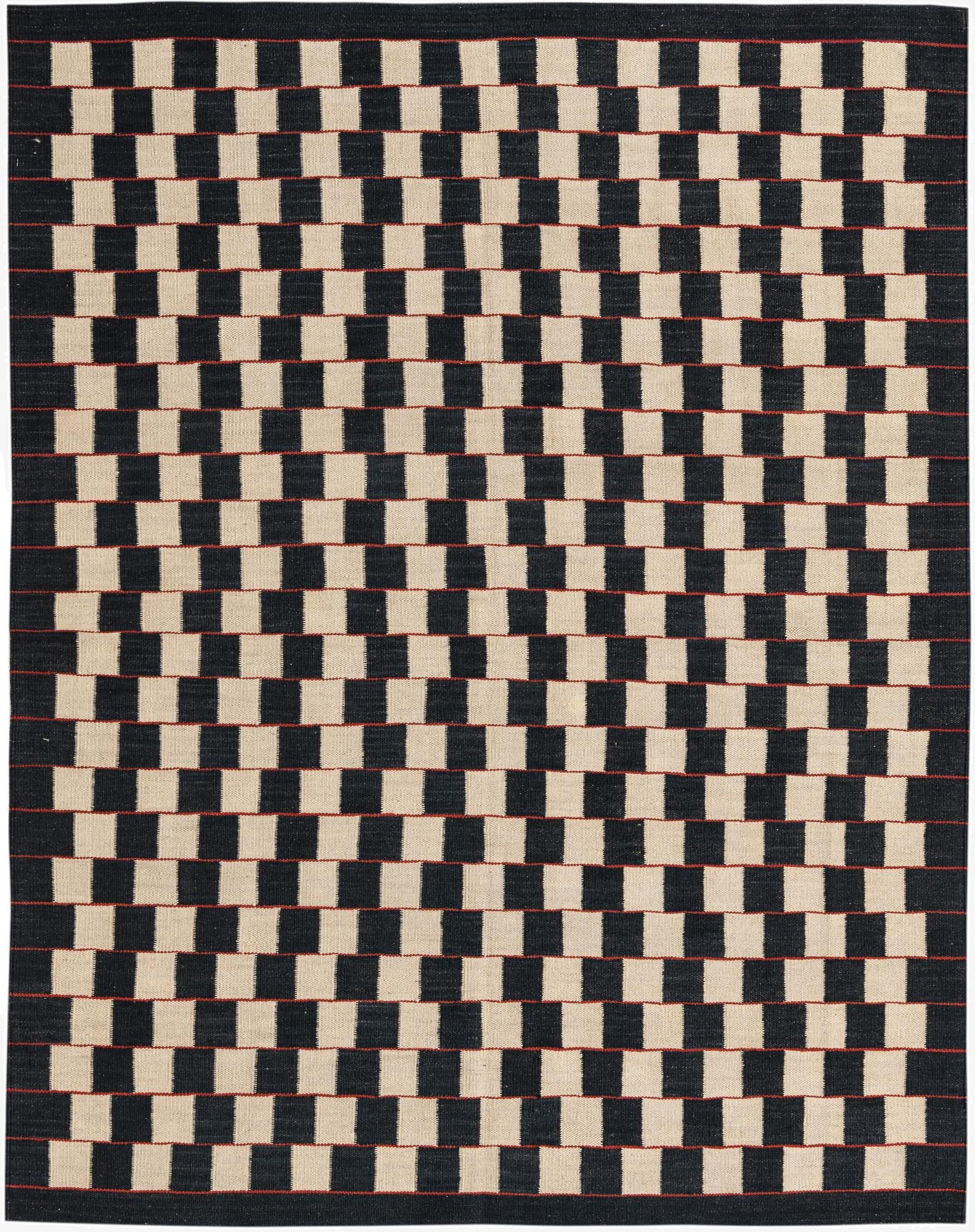 5' 1 x 6' 5  Hand Woven Kilim Modern Wool Rug